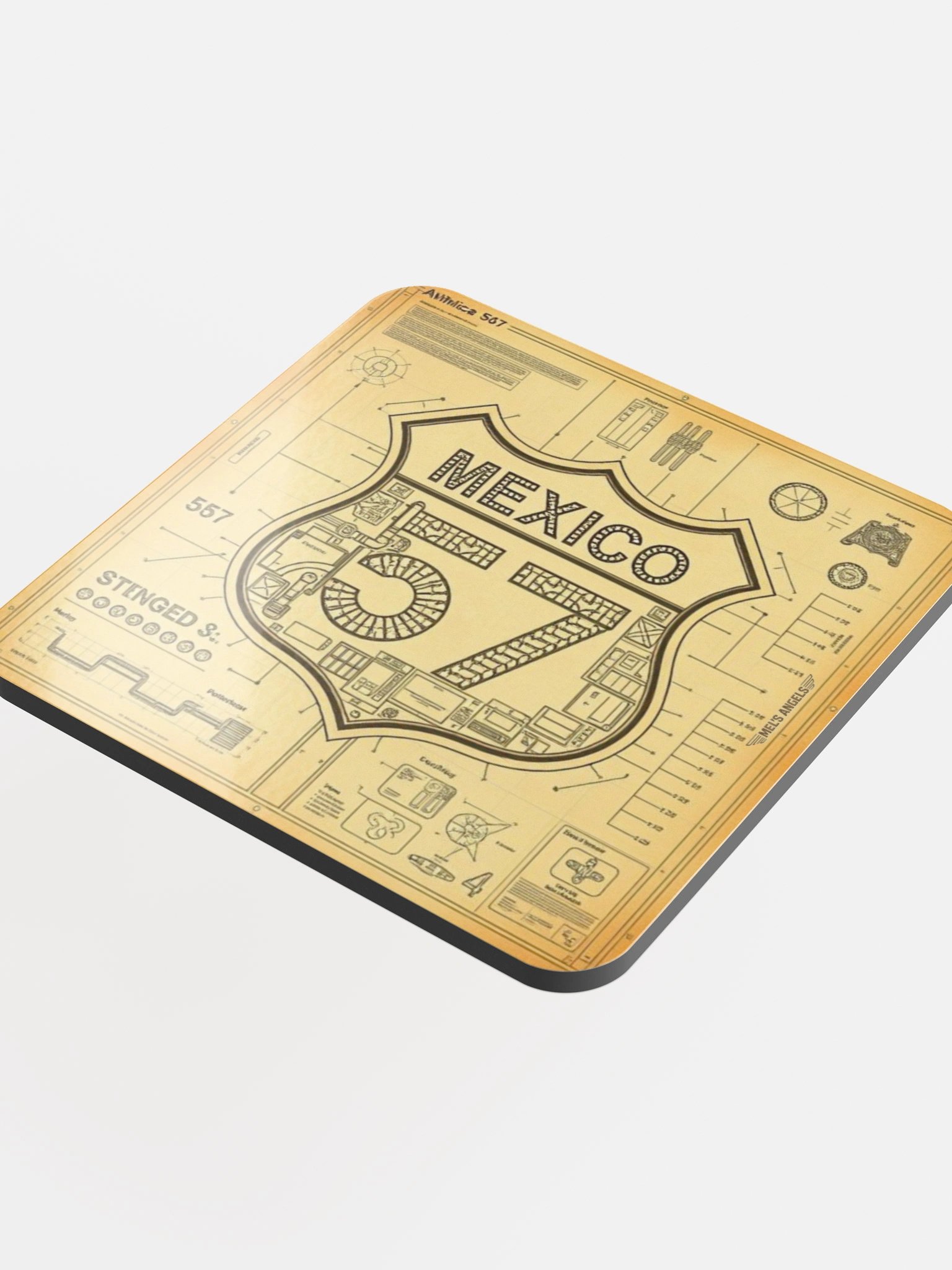 Ruta 57 — Mexico Road Shield Cork Coaster product image (5)