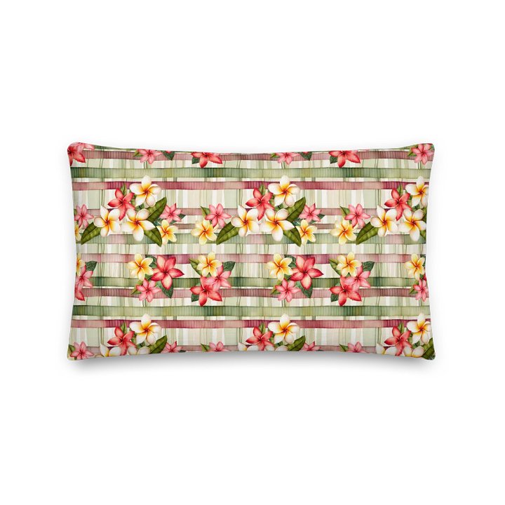 Tropical Striped Plumeria Cushion product image (1)