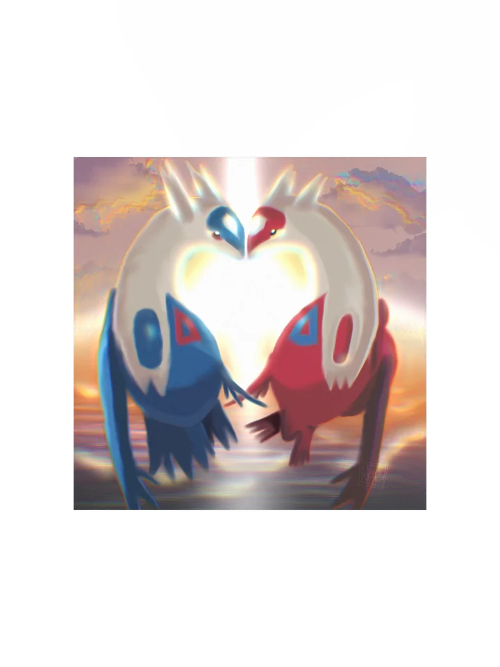Lovebirds Sunset Heart Matte Poster product image (1)