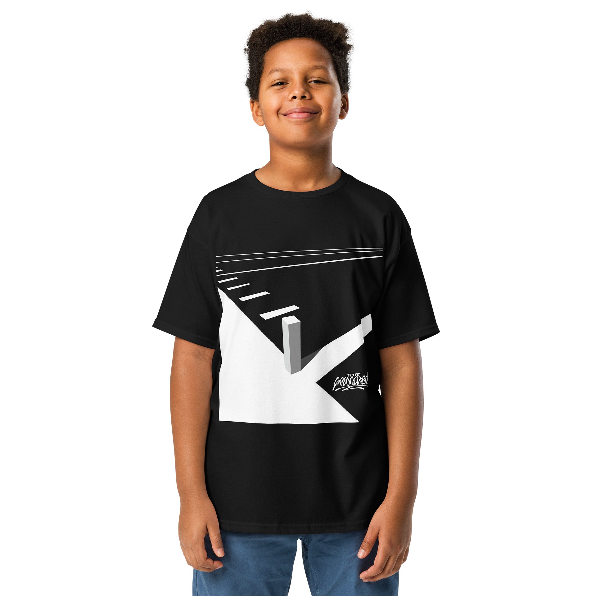 Football Lines Youth Classic Black Tee product image (3)