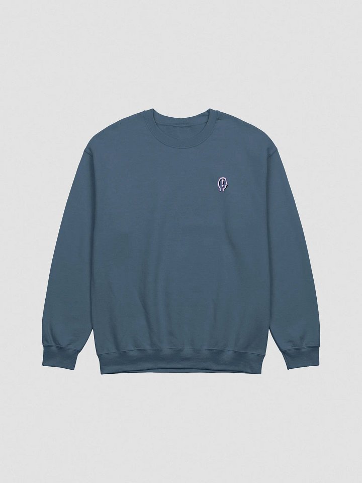 EXCLAIMING MENTALLY (L.C. purple and white design) embroidered crewneck product image (7)