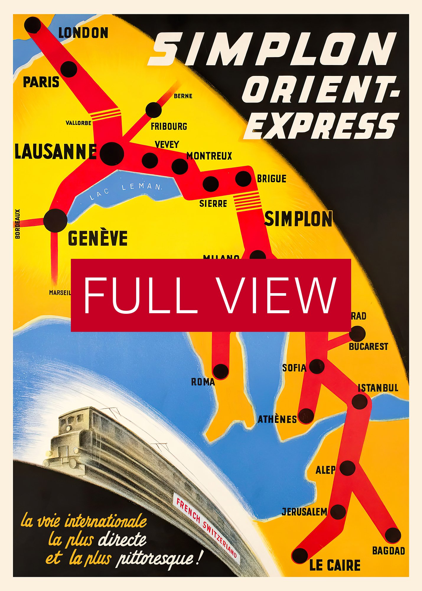 Orient Express, Simplon, Istanbul, Turkey, 1947 — retro vintage travel poster, retro travel art, retro travel wall art product image (3)