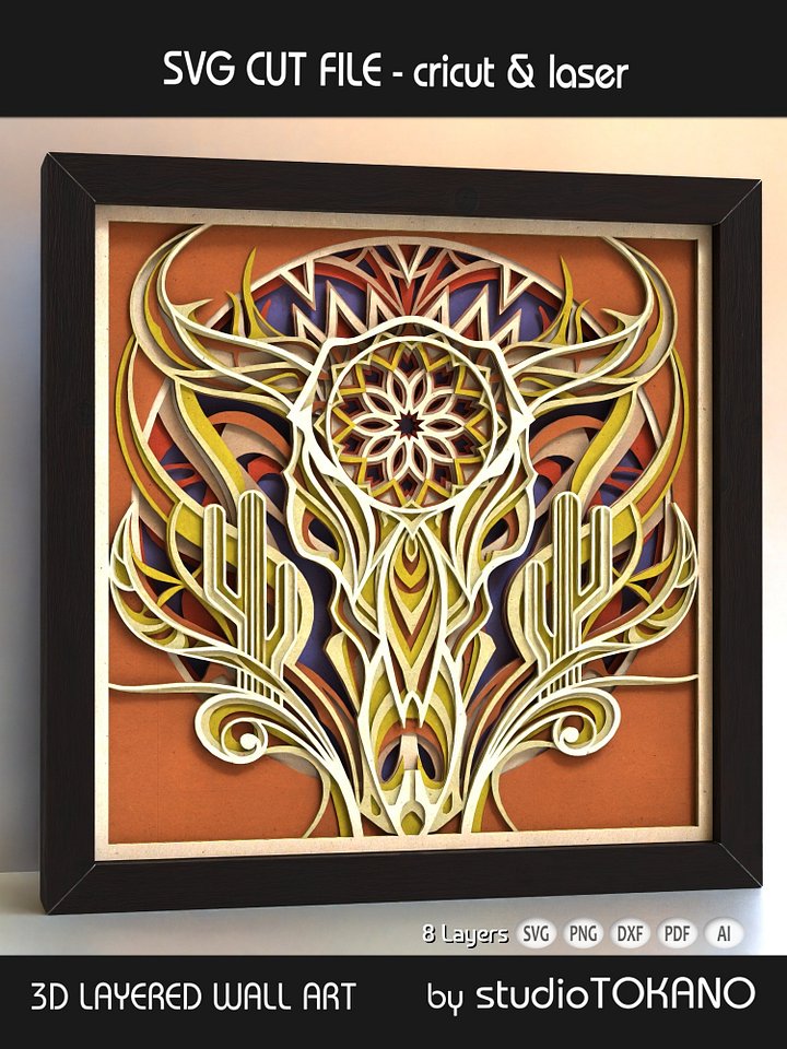 Cow Skull 3D SVG product image (1)