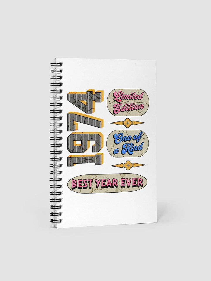 Limited Edition 1974 Retro Text Phrases Spiral Notebook product image (1)