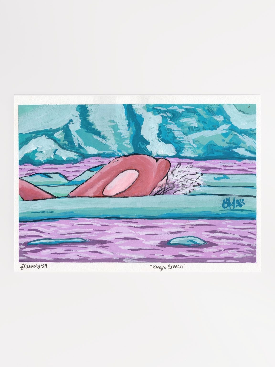 vaporwave arctic orca - gouache - print product image (1)