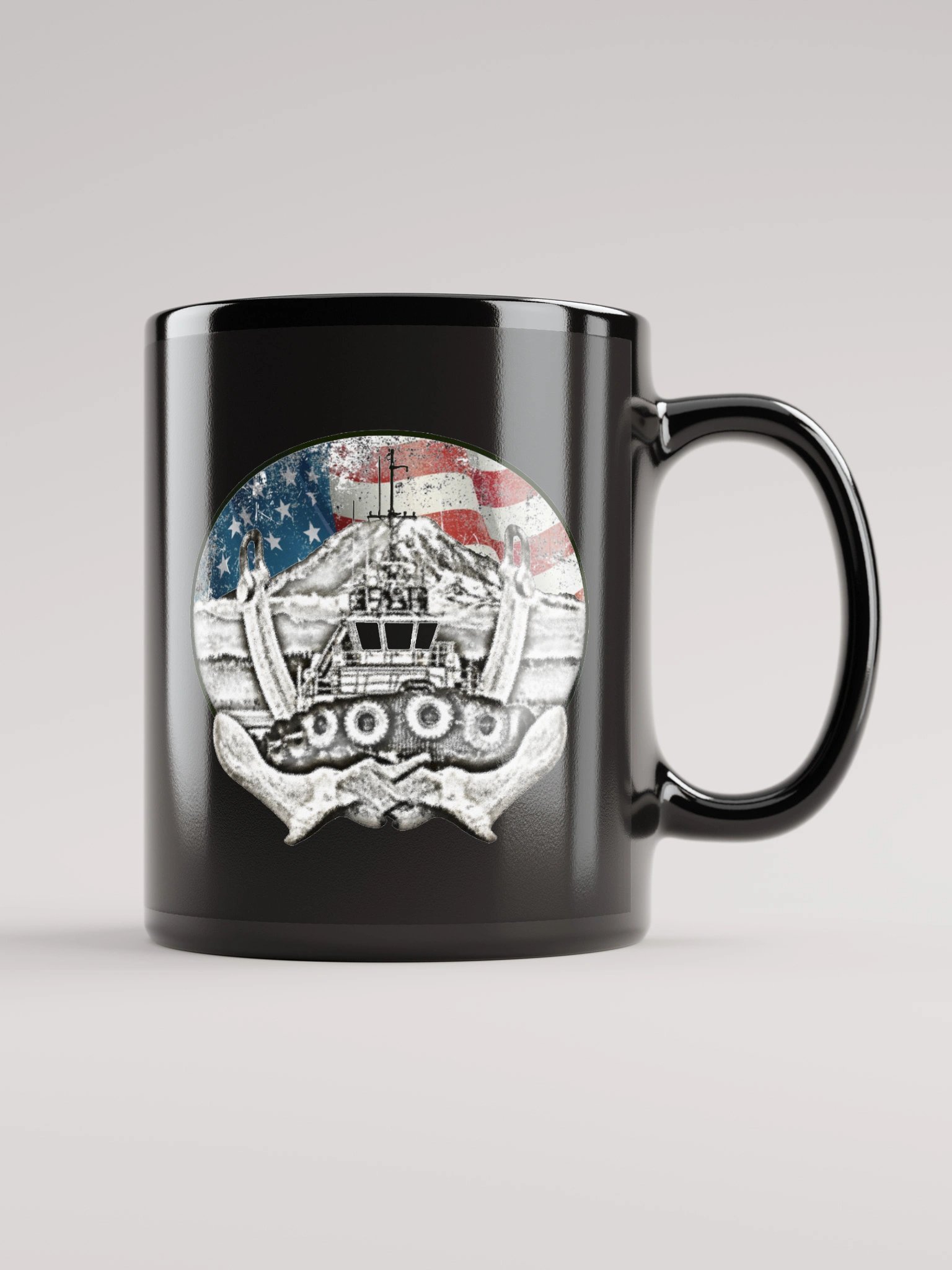 Twin anchor Flage Mount Rainier Marshall Foss - Ancher Tug Mug 11oz & 15oz product image (1)