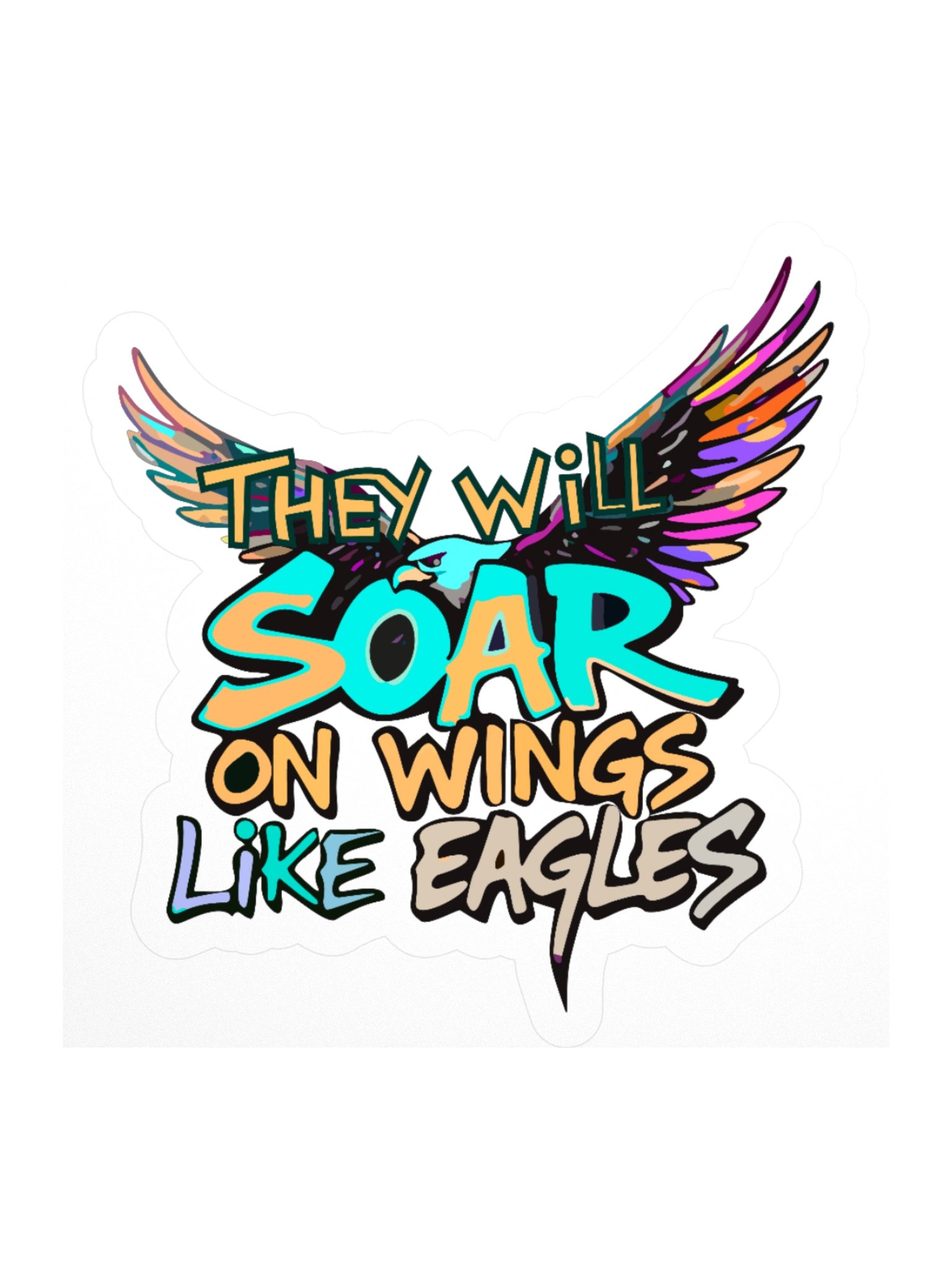 They Will Soar on Wings Like Eagles Vinyl Sticker product image (1)