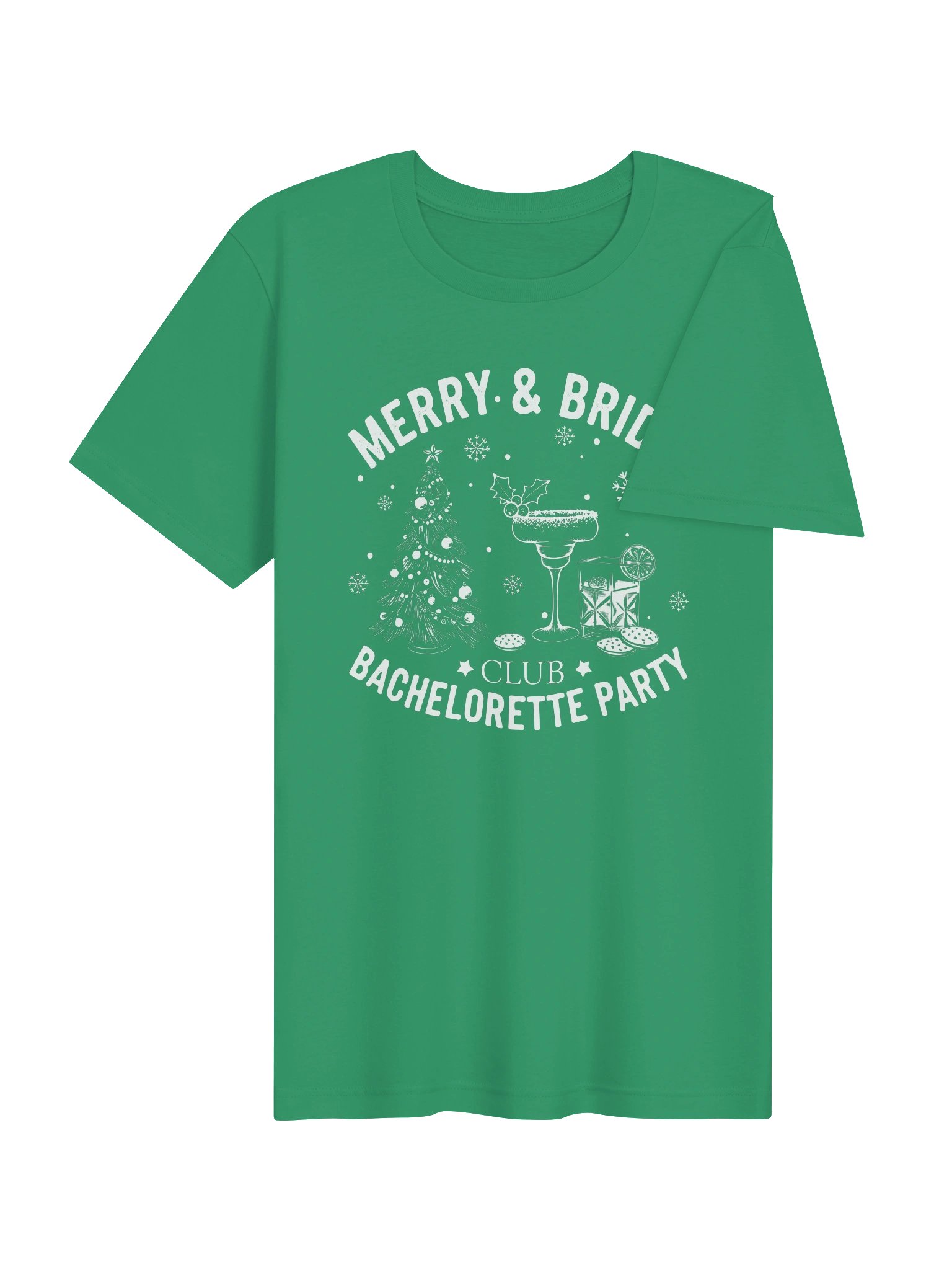 Merry & Bride Bachelorette Party T-Shirt | Christmas Bride Crew Tee product image (37)