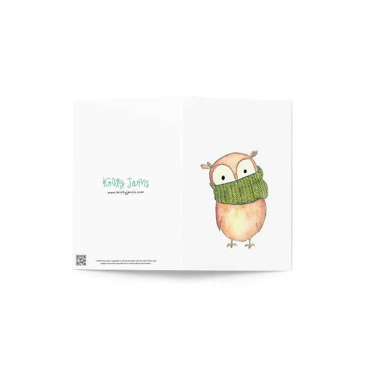 Watercolor Mocha Owl in a Cowl Greeting Card product image (2)