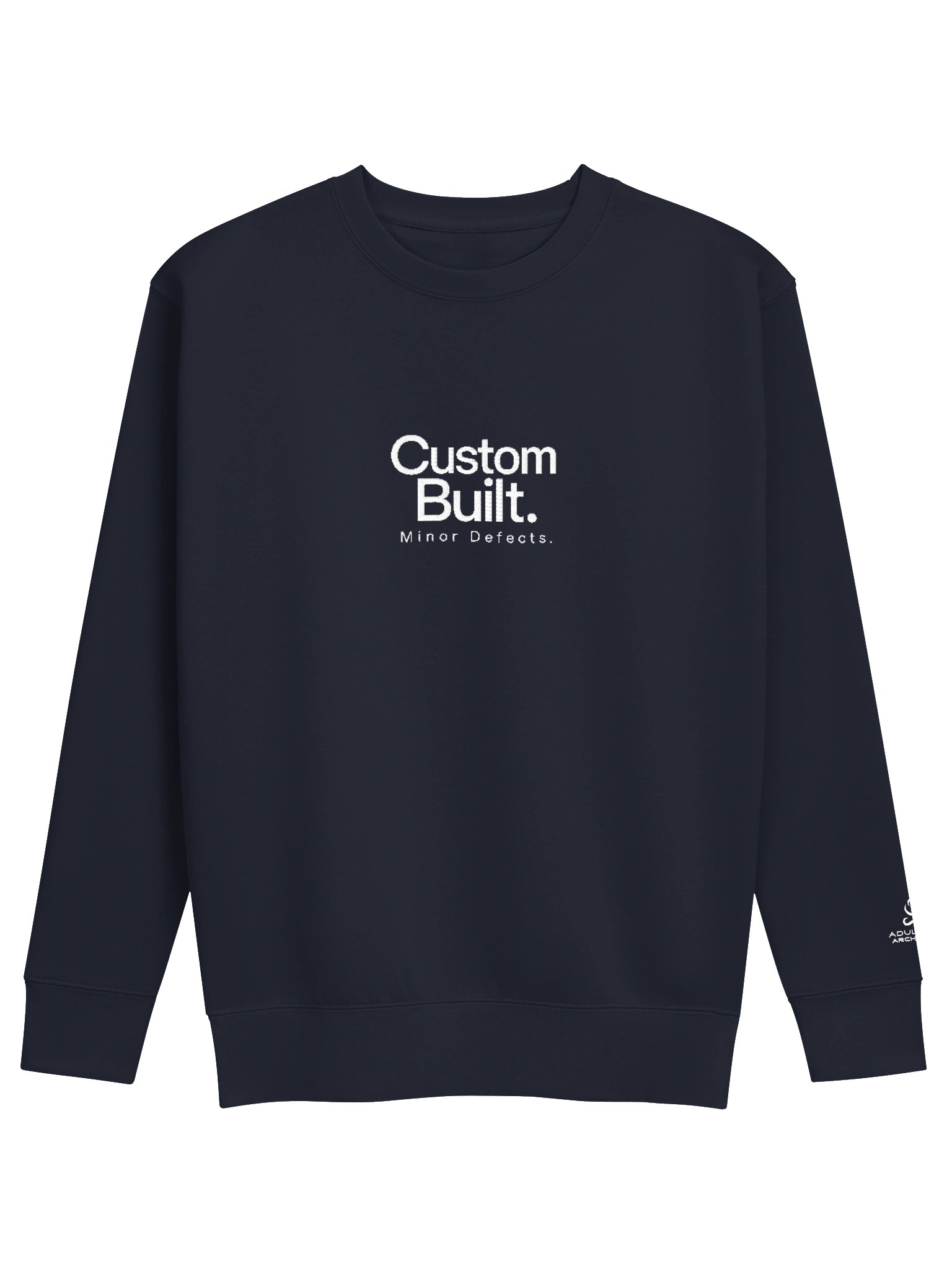“Custom Built. Minor Defects.” — Unisex Premium Crewneck Sweatshirt product image (2)