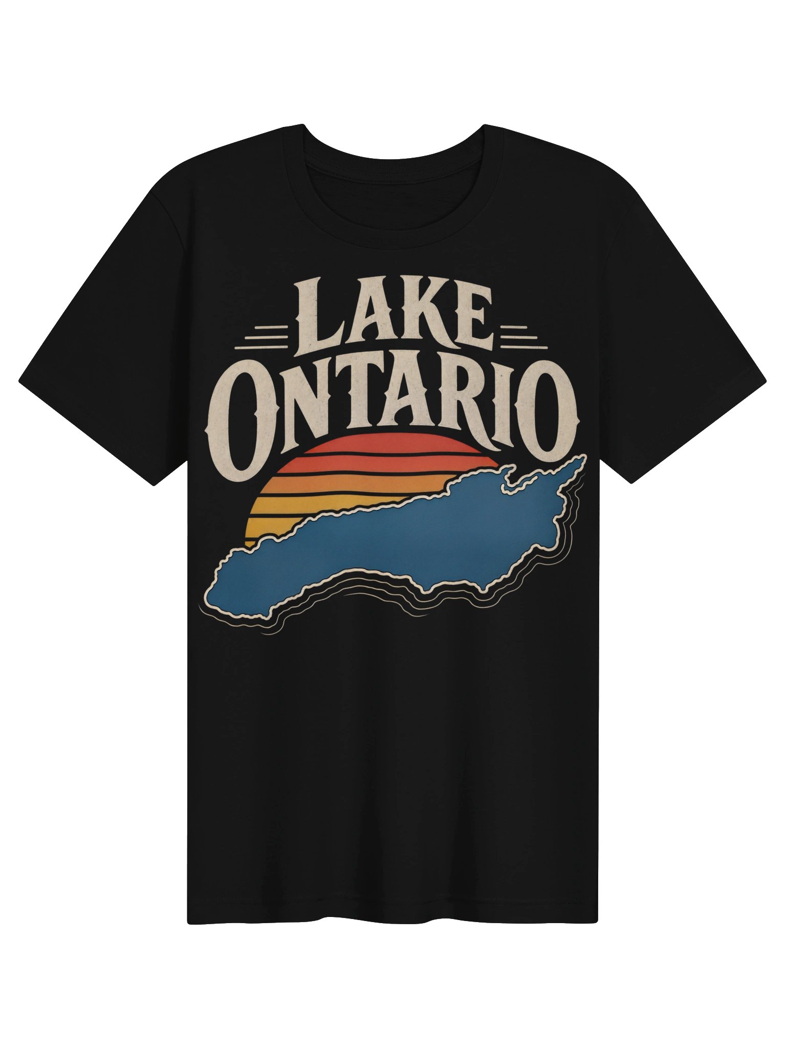 Retro Sunset Great Lakes Lake Ontario Supersoft T-shirt product image (2)