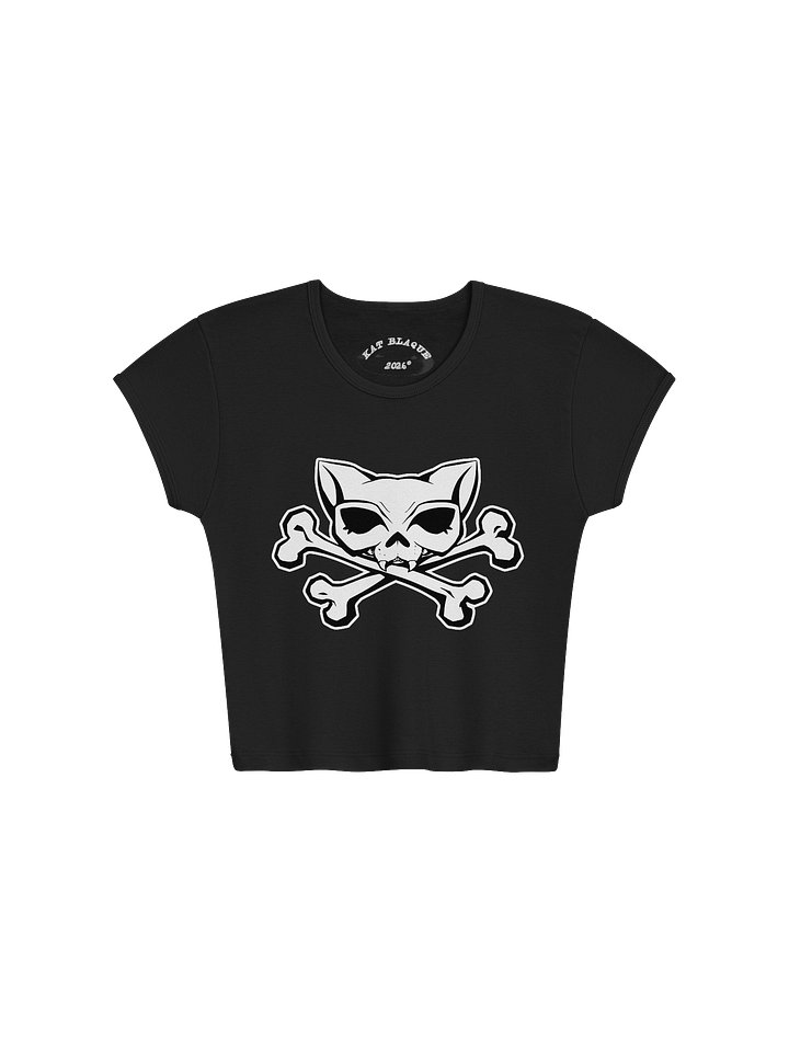 White Kat Skull Crop Top product image (1)