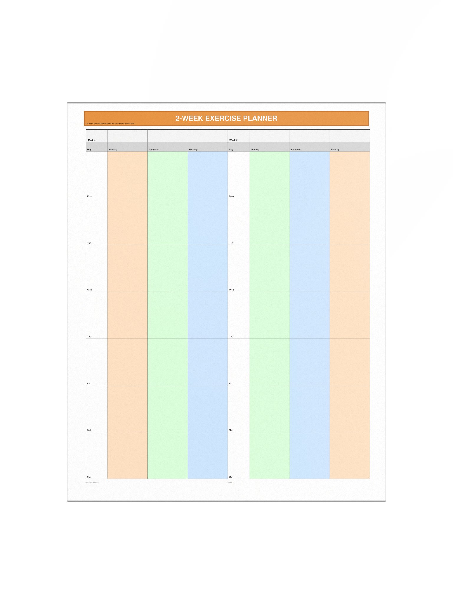 2 Week Exercise Planner product image (2)