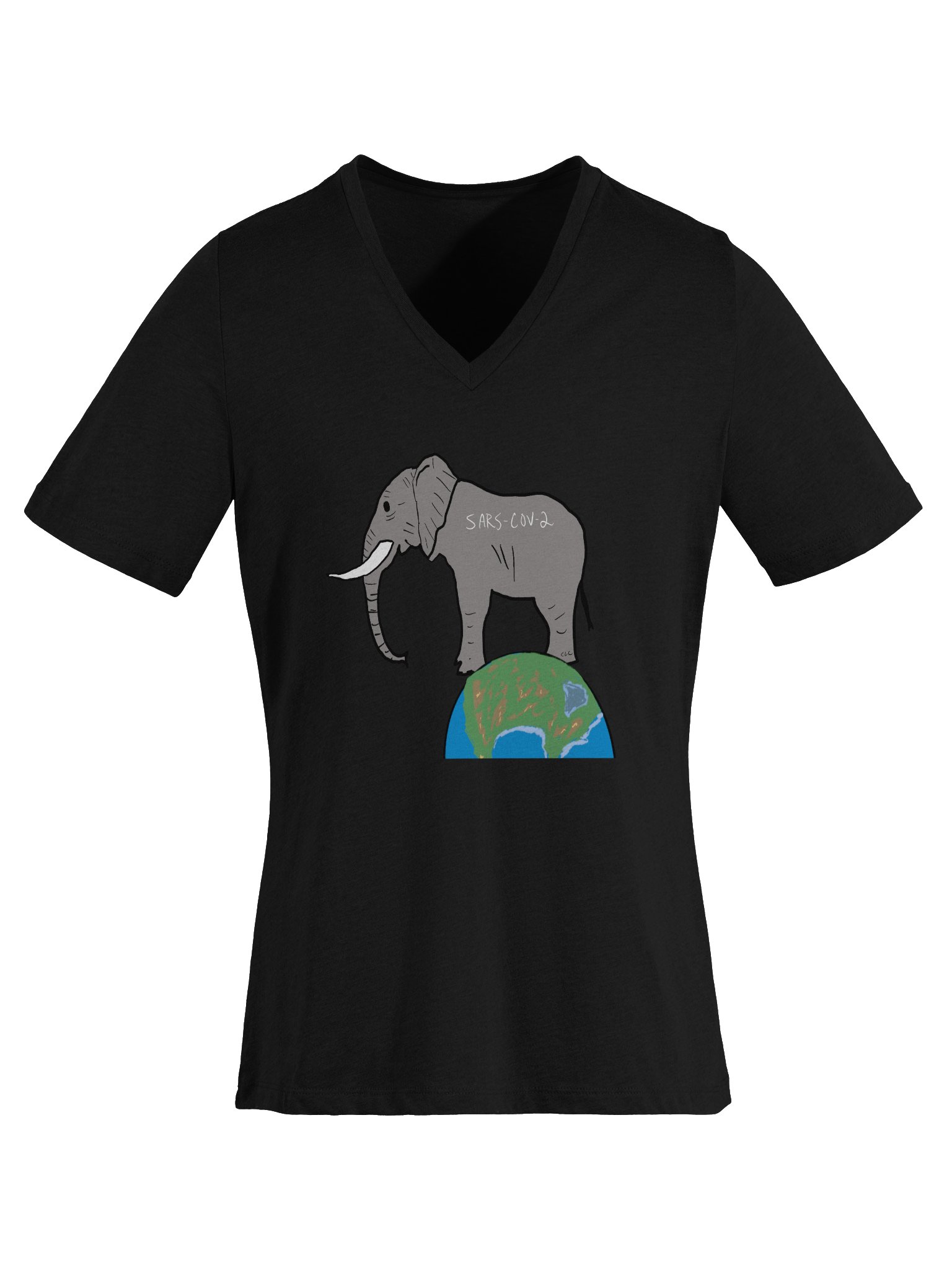 Elephant In The Room v-neck tee (covid) product image (6)