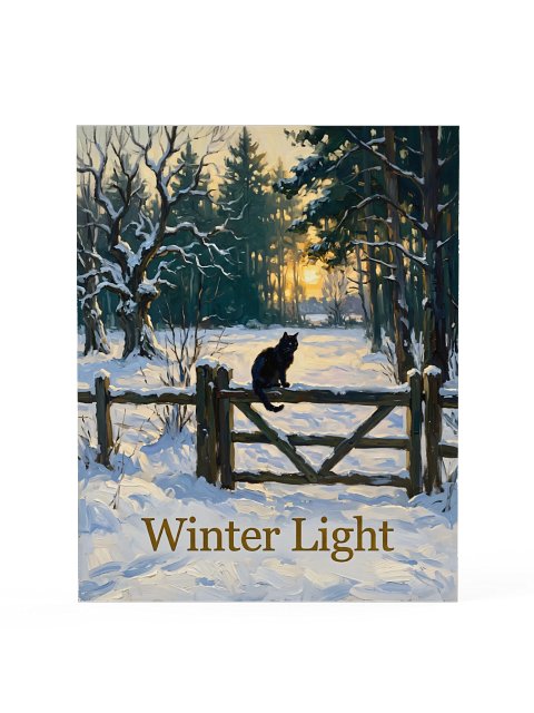Winter Fence Cat Poster