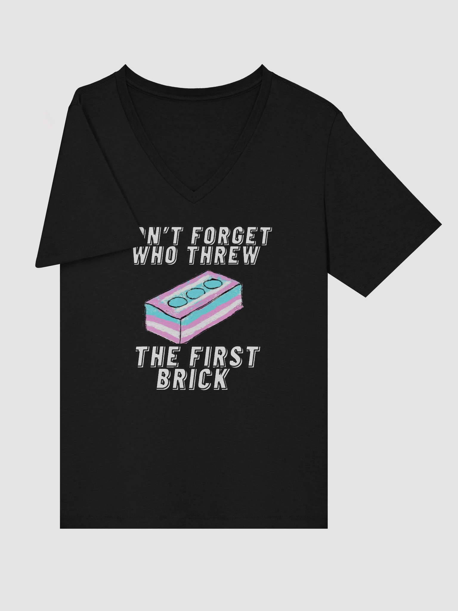 Don't Forget Who Threw The First Brick Relaxed V-Neck Tee product image (21)