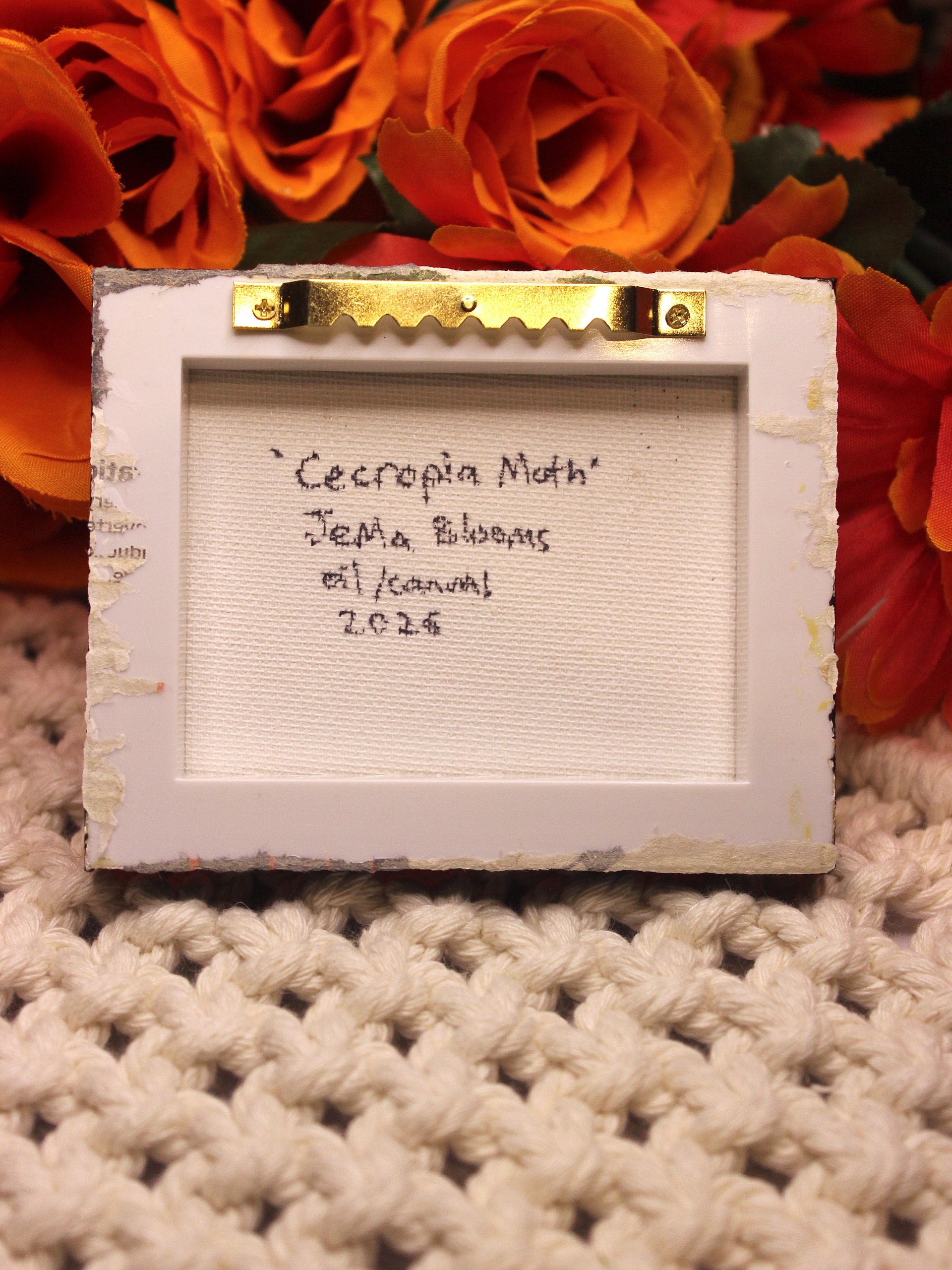 Damaged - Cecropia Moth Mini Oil Painting product image (6)