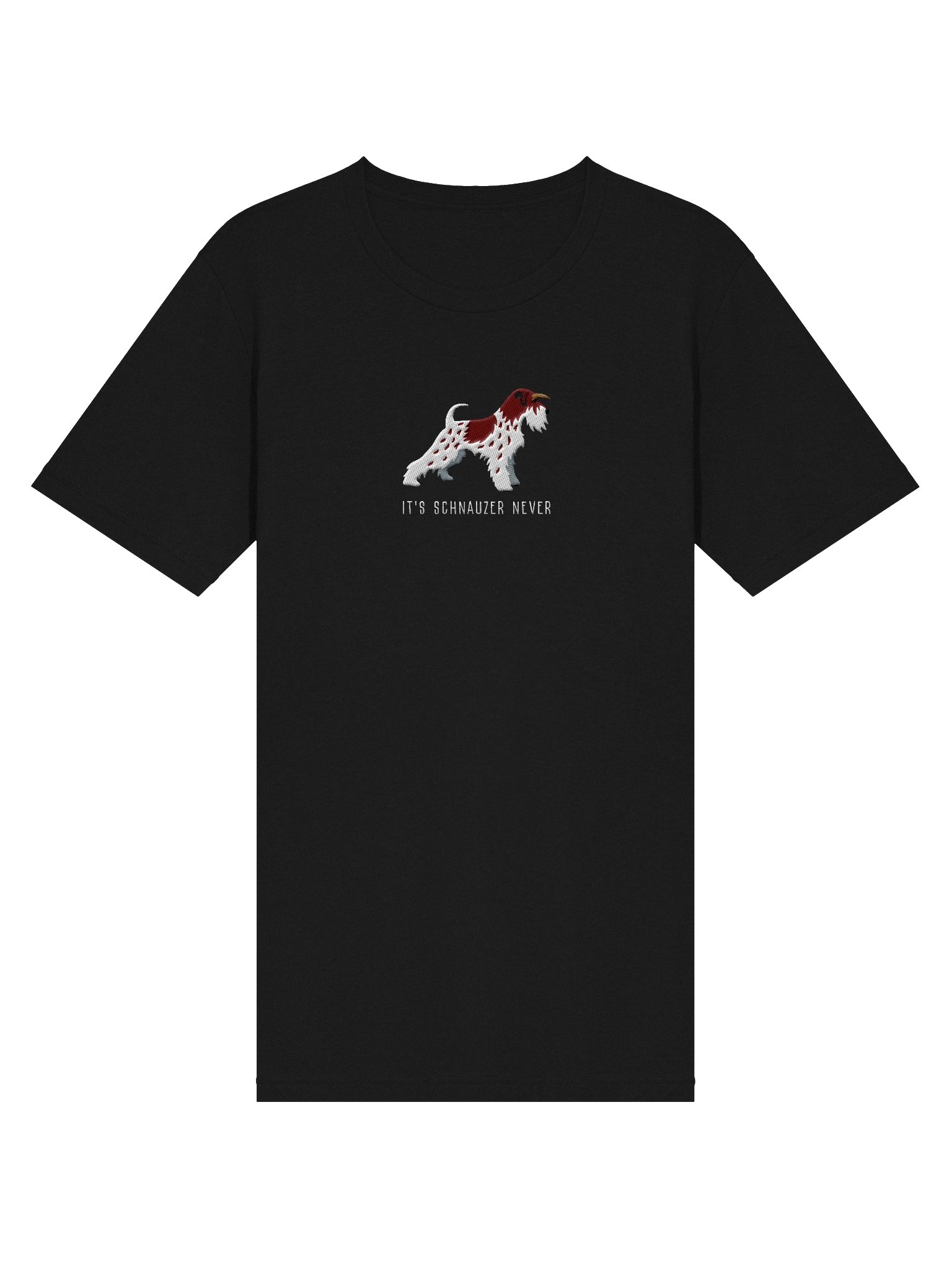 It's Schnauzer Never T-Shirt(Embroidered) of a Miniature Schnauzer(Parti, Liver & White) product image (15)