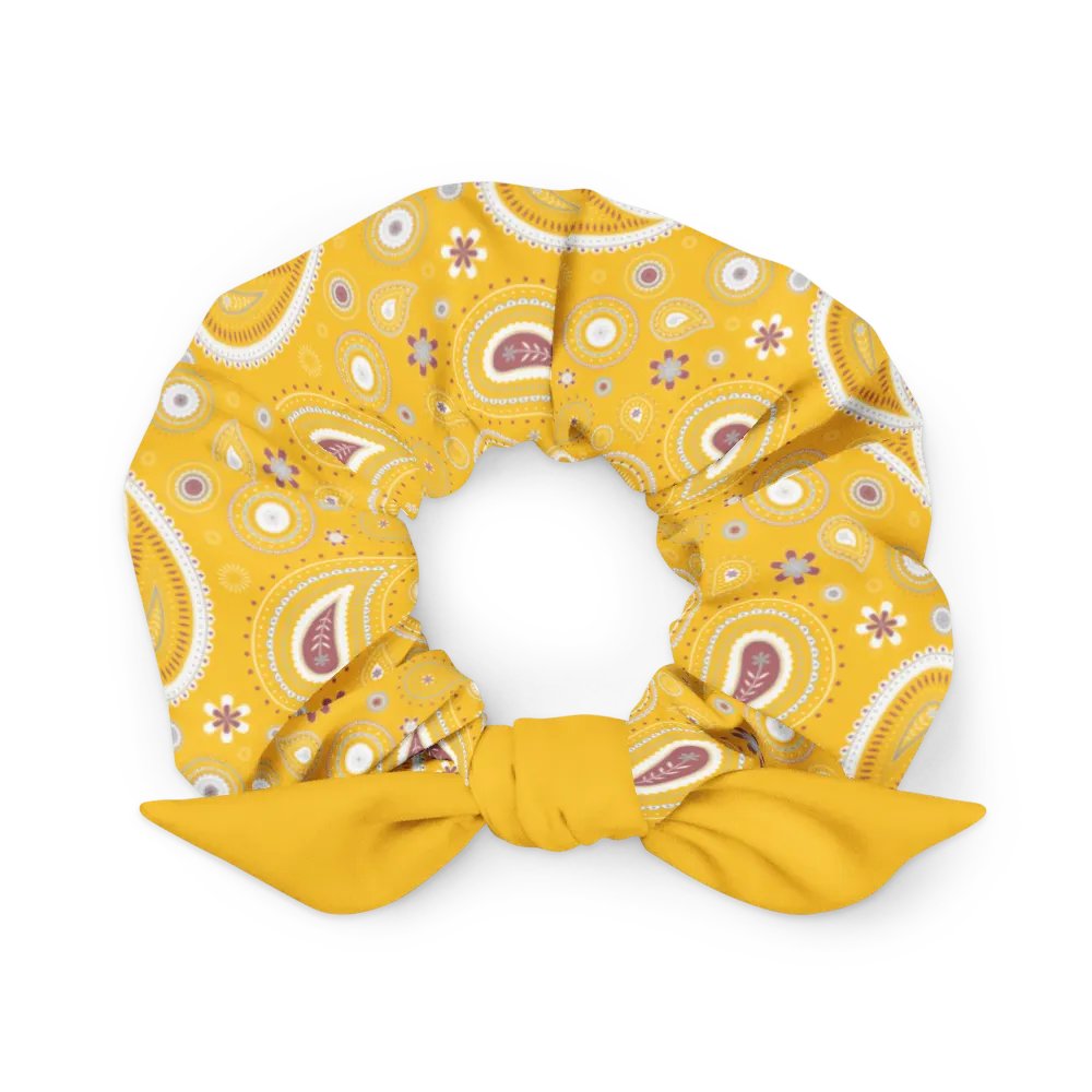 Yellow Paisley Dreams All-Over Print Scrunchie product image (7)