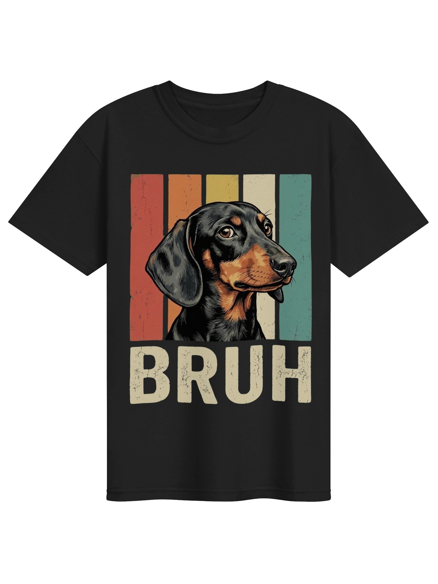 Funny Bruh Dachshund T-Shirt - Vintage Retro Wiener Dog Meme Graphic Tee product image (7)
