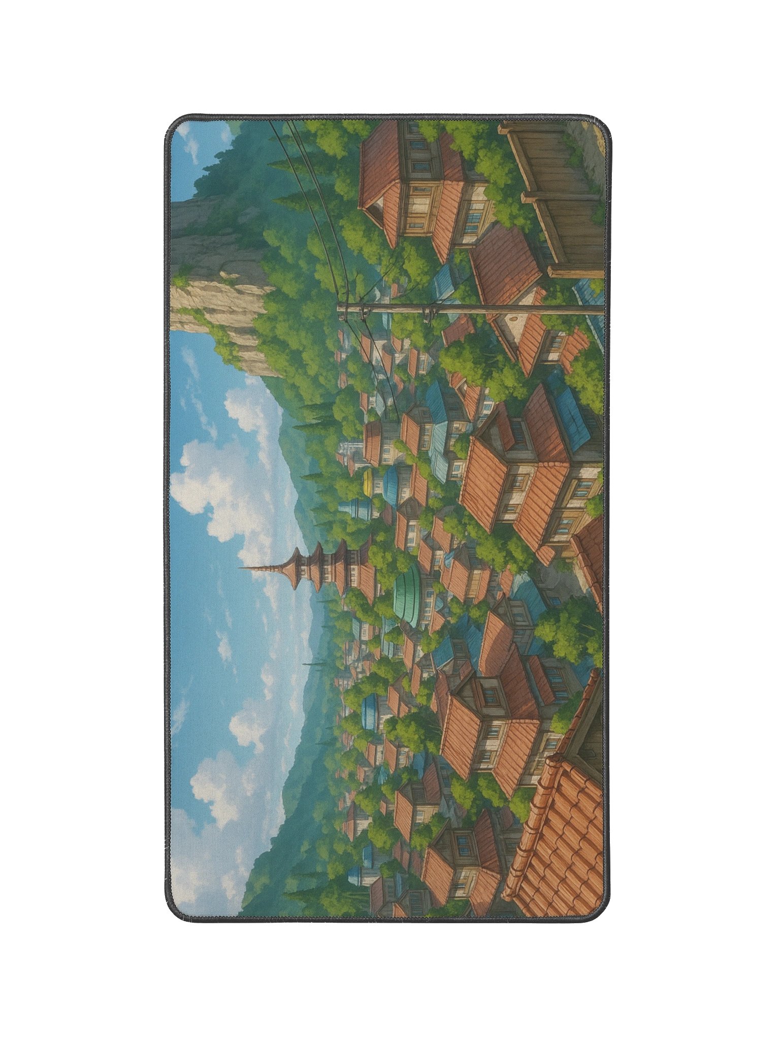 Hidden Valley Village – Anime Landscape Desk Mat (12" x 22") product image (2)