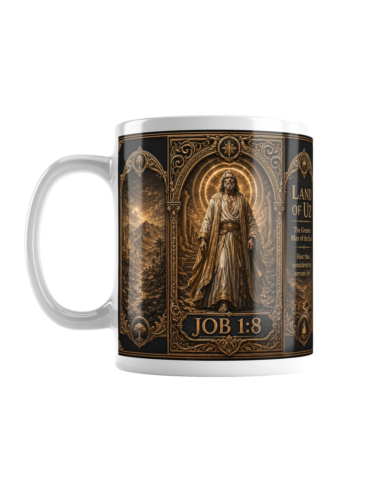 a 20 oz. Land of Uz Biblical Mug inspire by Job 1:8 product image (1)