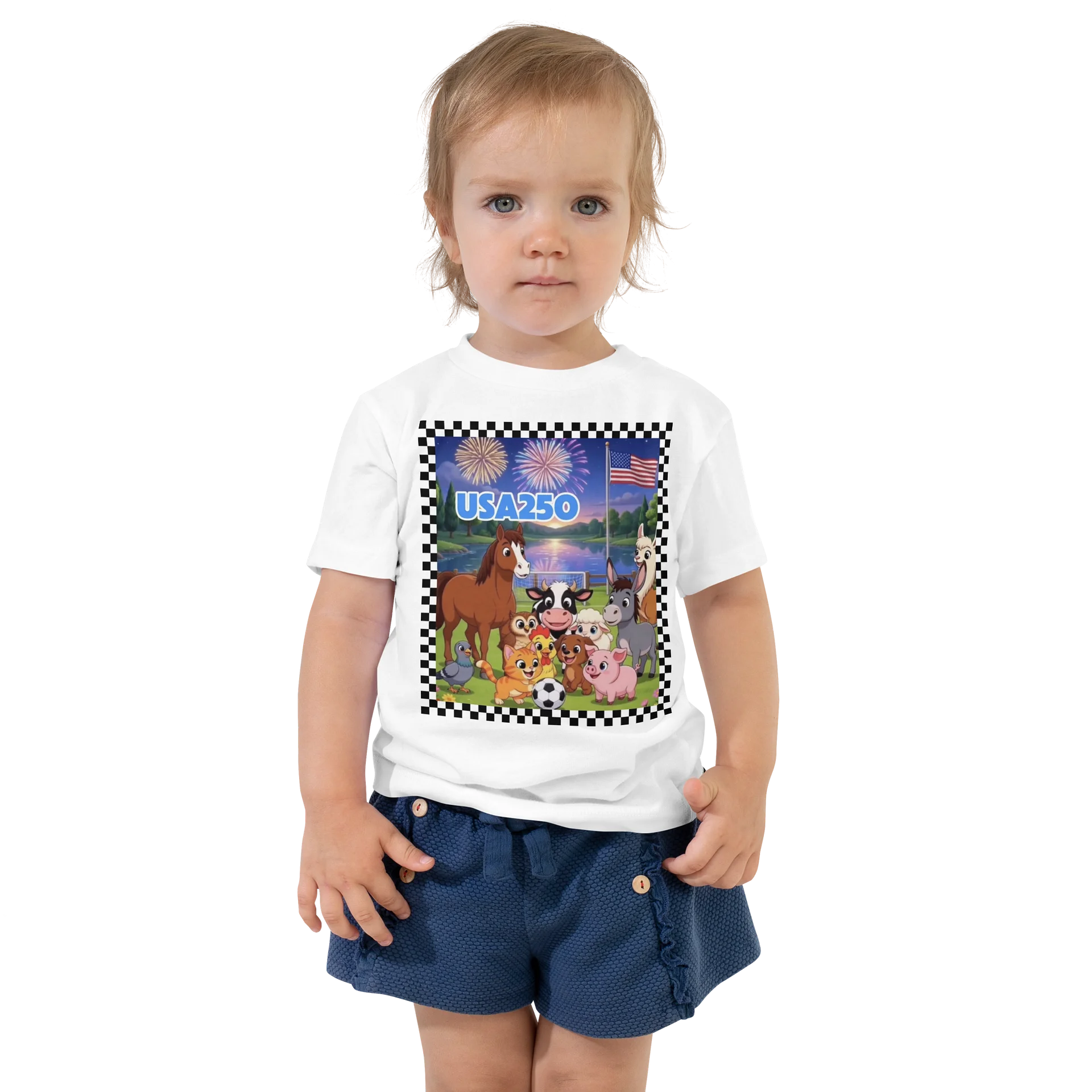 USA250 Farm Animal Soccer Toddler Tee product image (1)