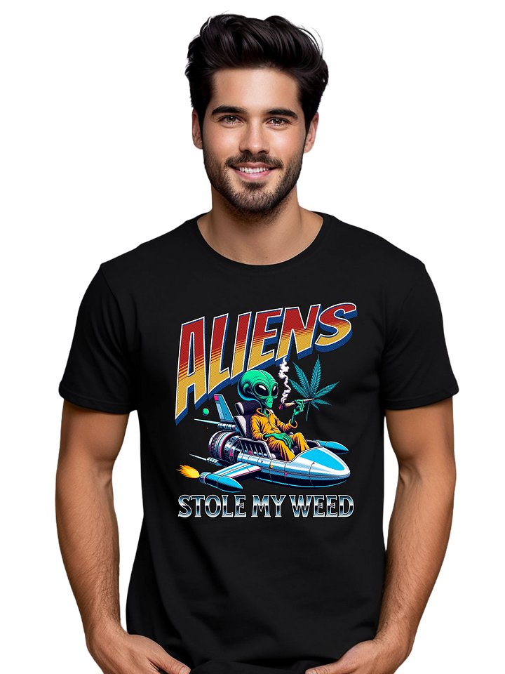 Cannabis - Aliens Stole My Weed - Design | Men's Heavyweight T-shirt product image (1)