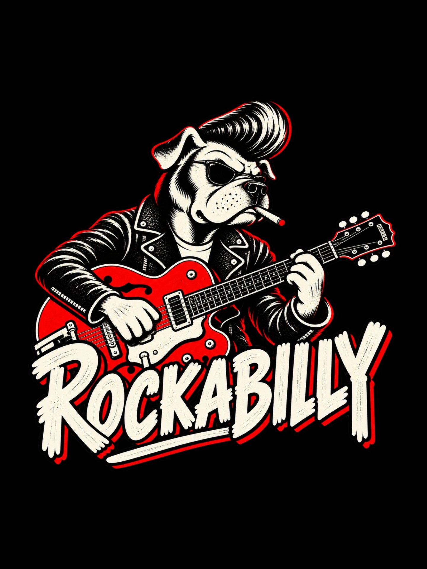 Rockabilly Guitar Dog Tee – Women product image (3)