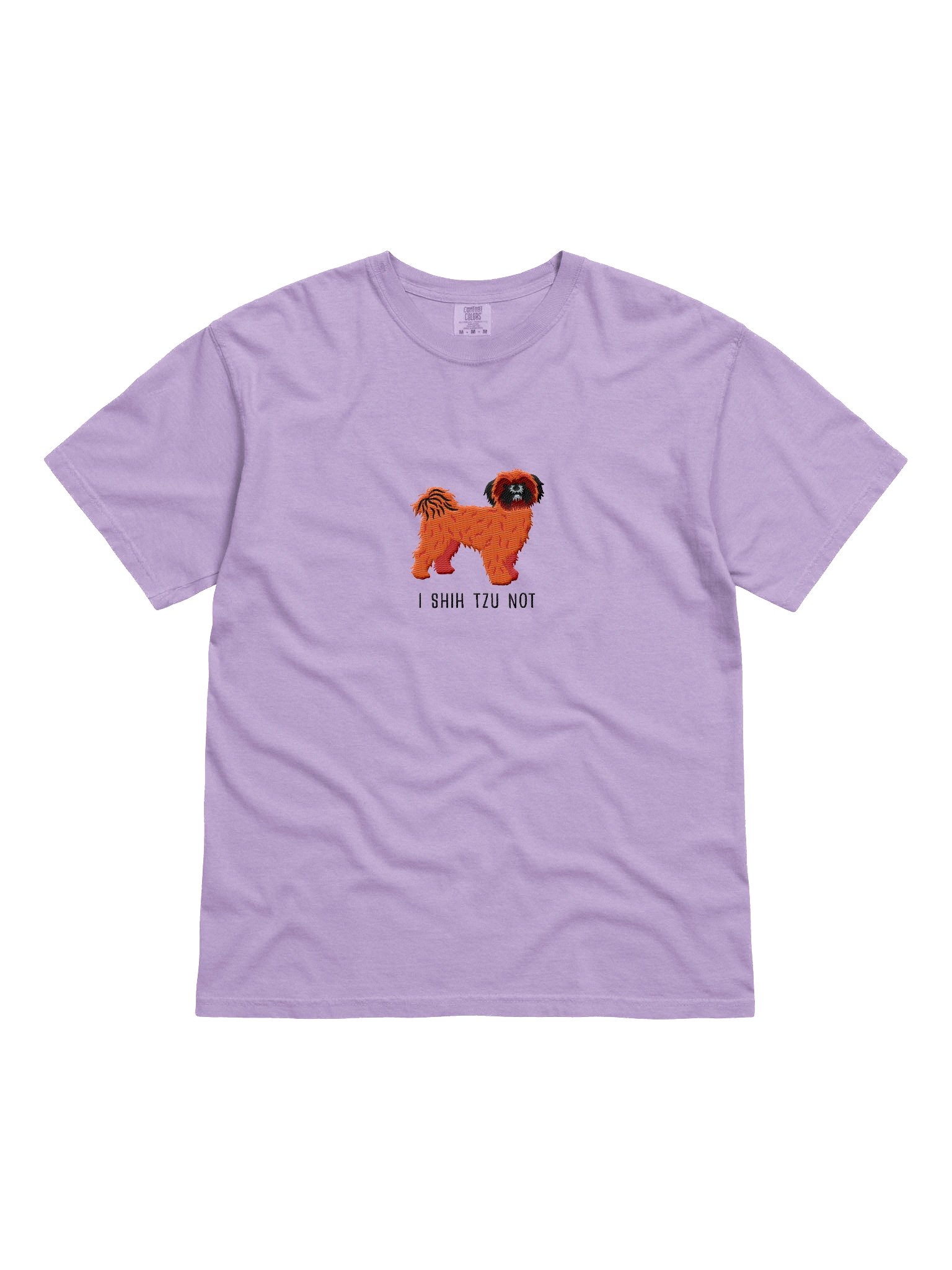 I Shih Tzu Not T-Shirt(Embroidered) of a Shih Tzu(Red, Black Mask) product image (4)