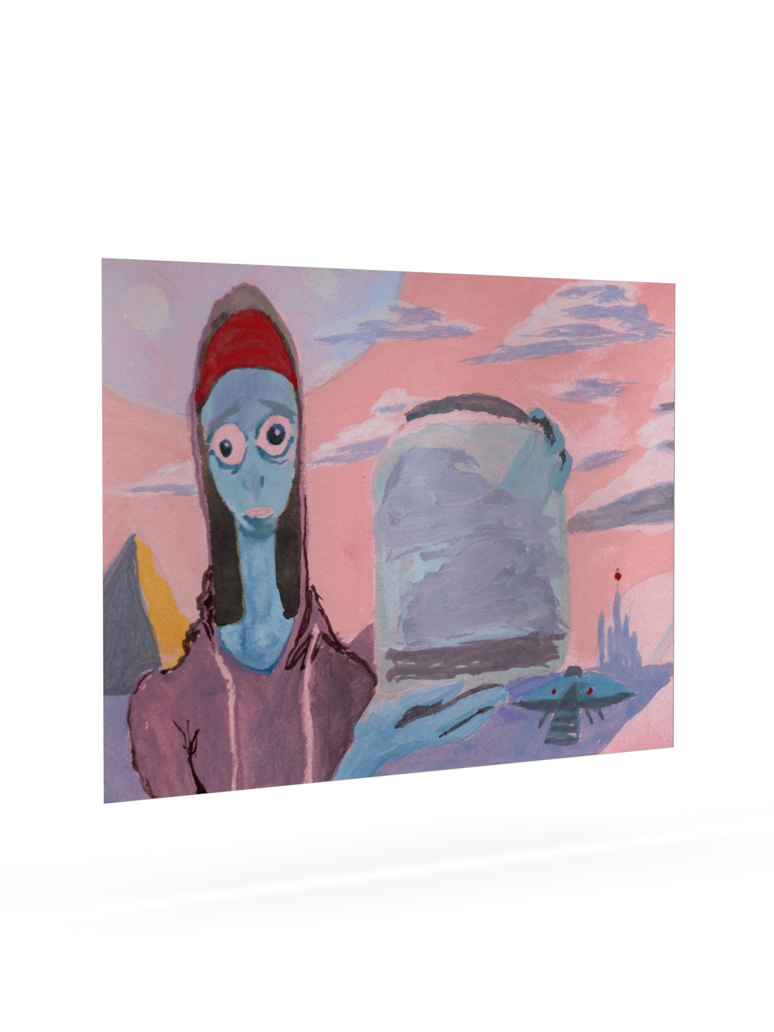 He sells clouds by the roadside so others' dreams won't die - Gouache Print product image (2)