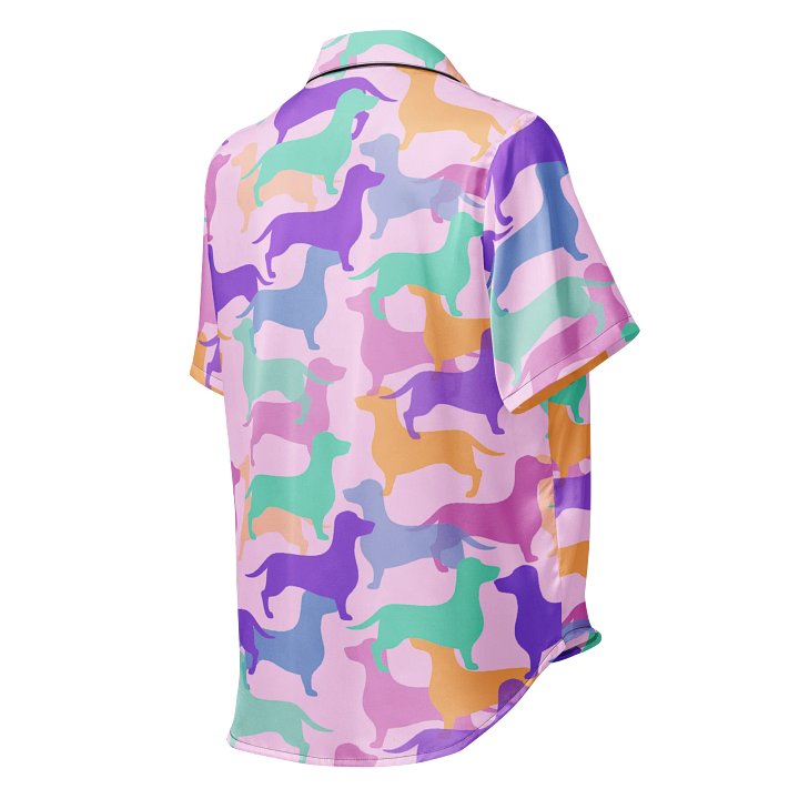 Pastel Hughie Dachshund Satin Pajama Top product image (3)