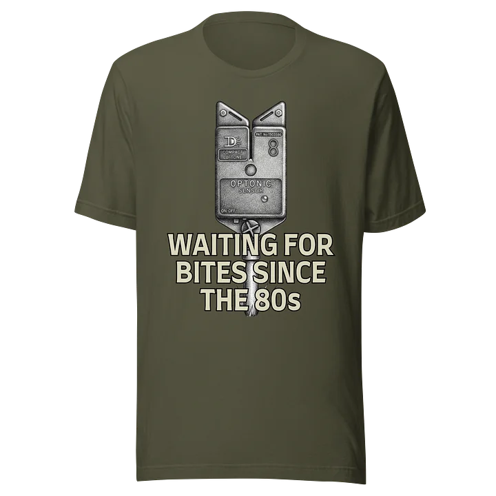 Optonic “Waiting For Bites Since The 80s” T-Shirt (Khaki) product image (1)