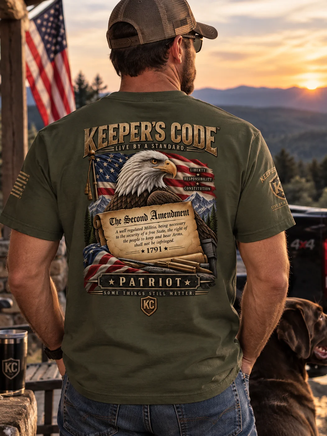 Keeper’s Code™ Men’s Second Amendment Eagle Patriotic T-Shirt product image (2)