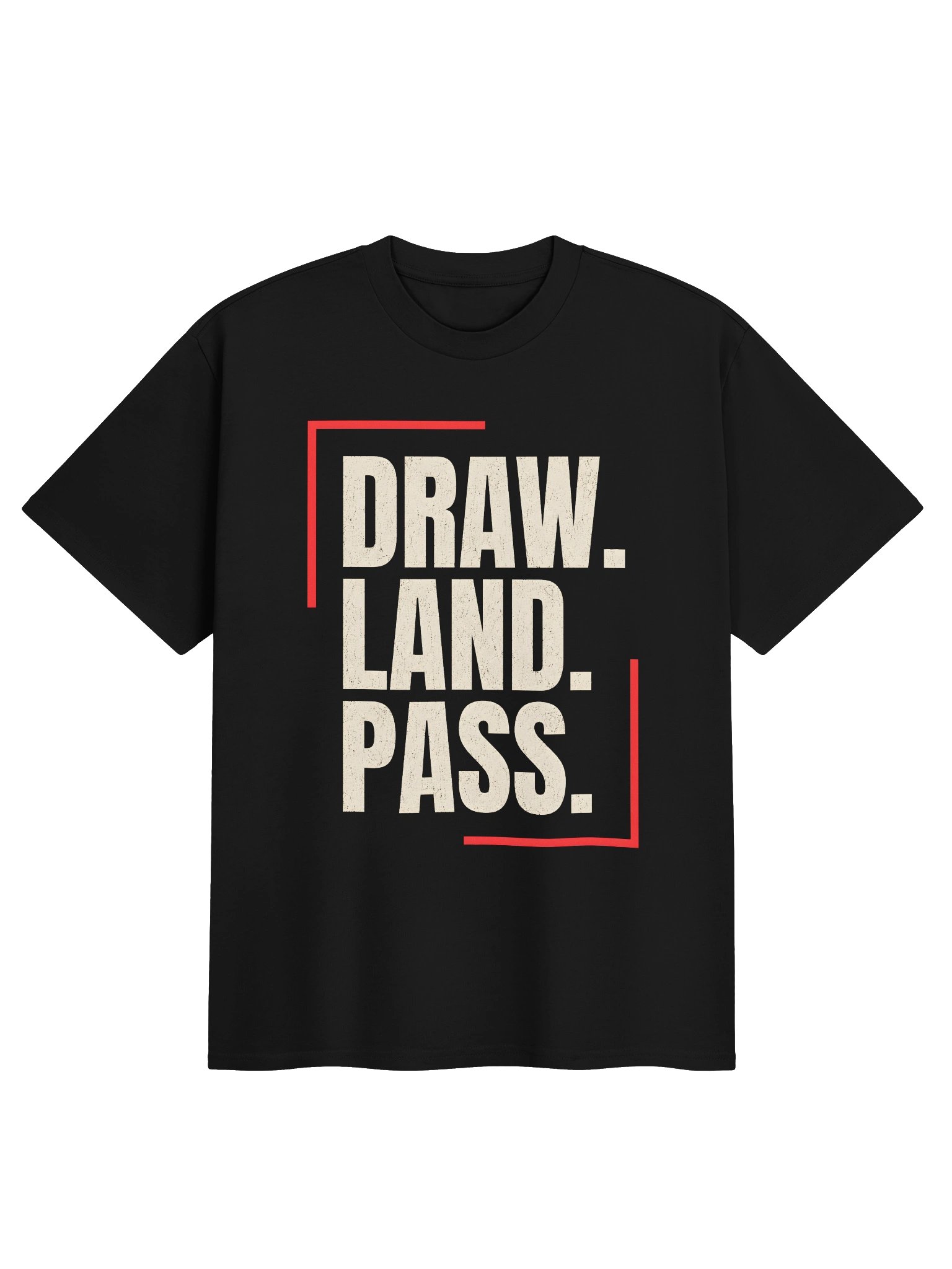 DRAW. LAND. PASS. — Heavyweight Commander Tee product image (1)