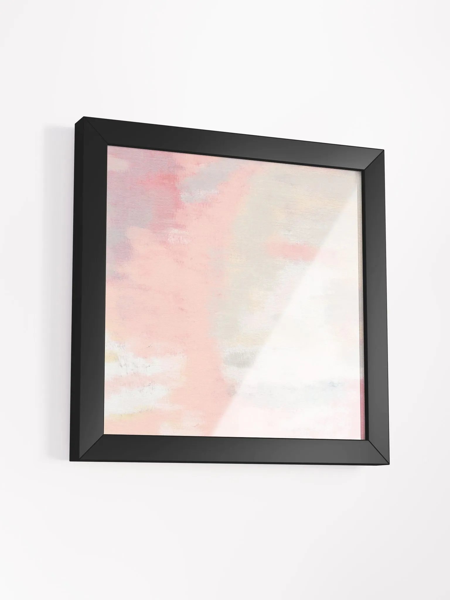 Pale Pink and White Abstract Painting Print Square product image (4)