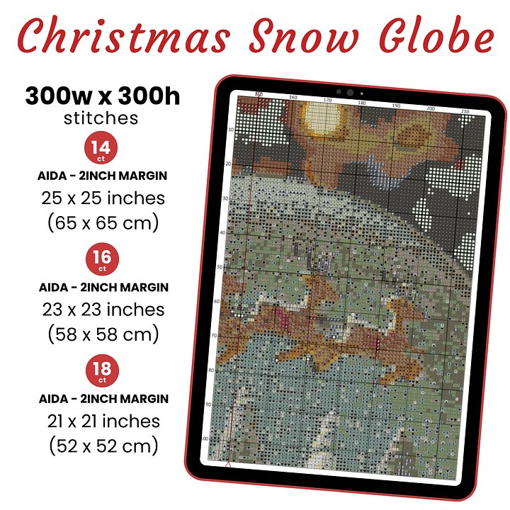 Christmas Snow Globe Cross Stitch Pattern product image (2)