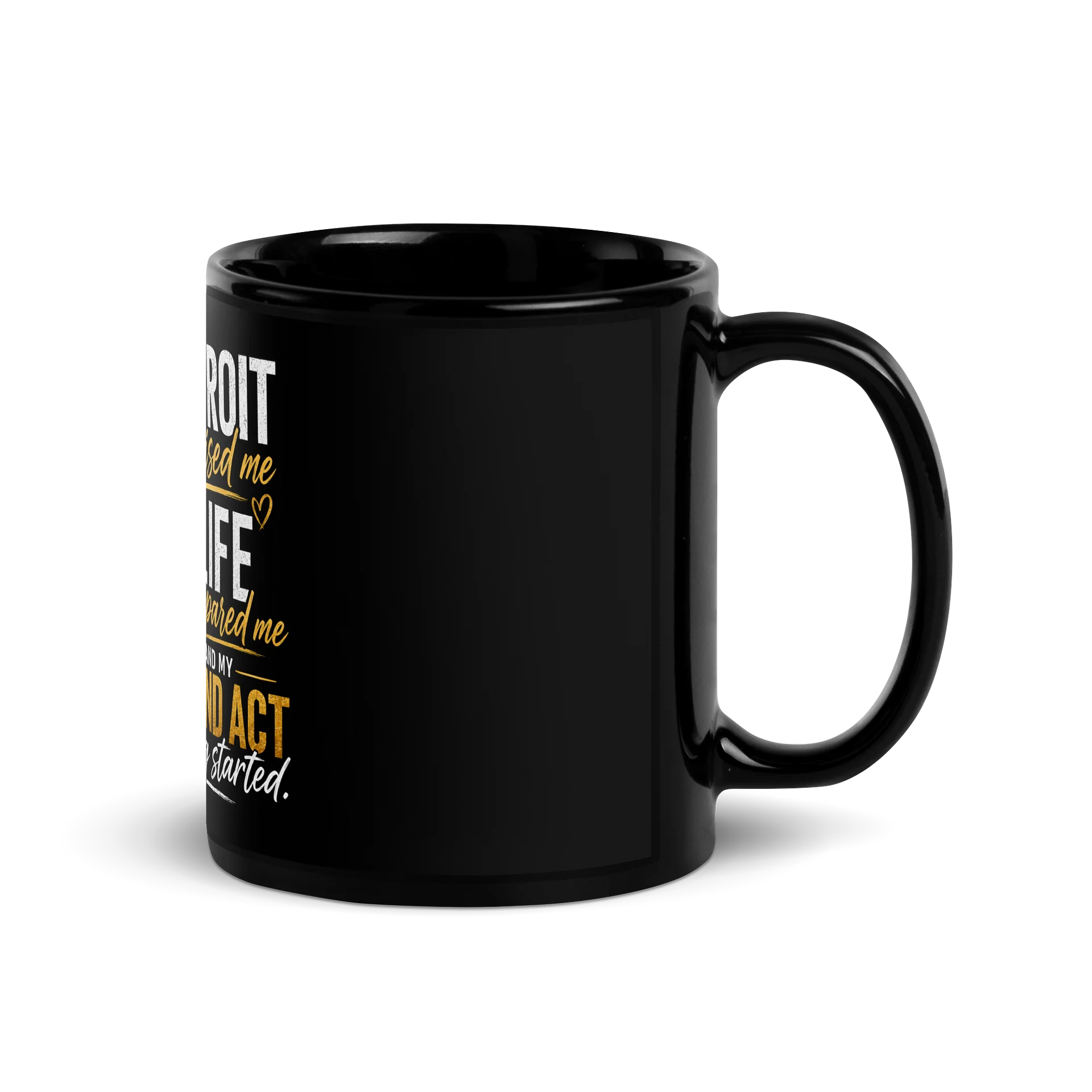 Detroit Second Act Black Glossy Mug product image (3)