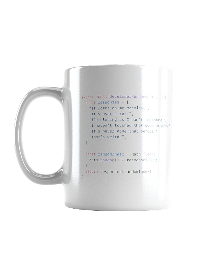 Developer Excuse Javascript Mug - White product image (1)