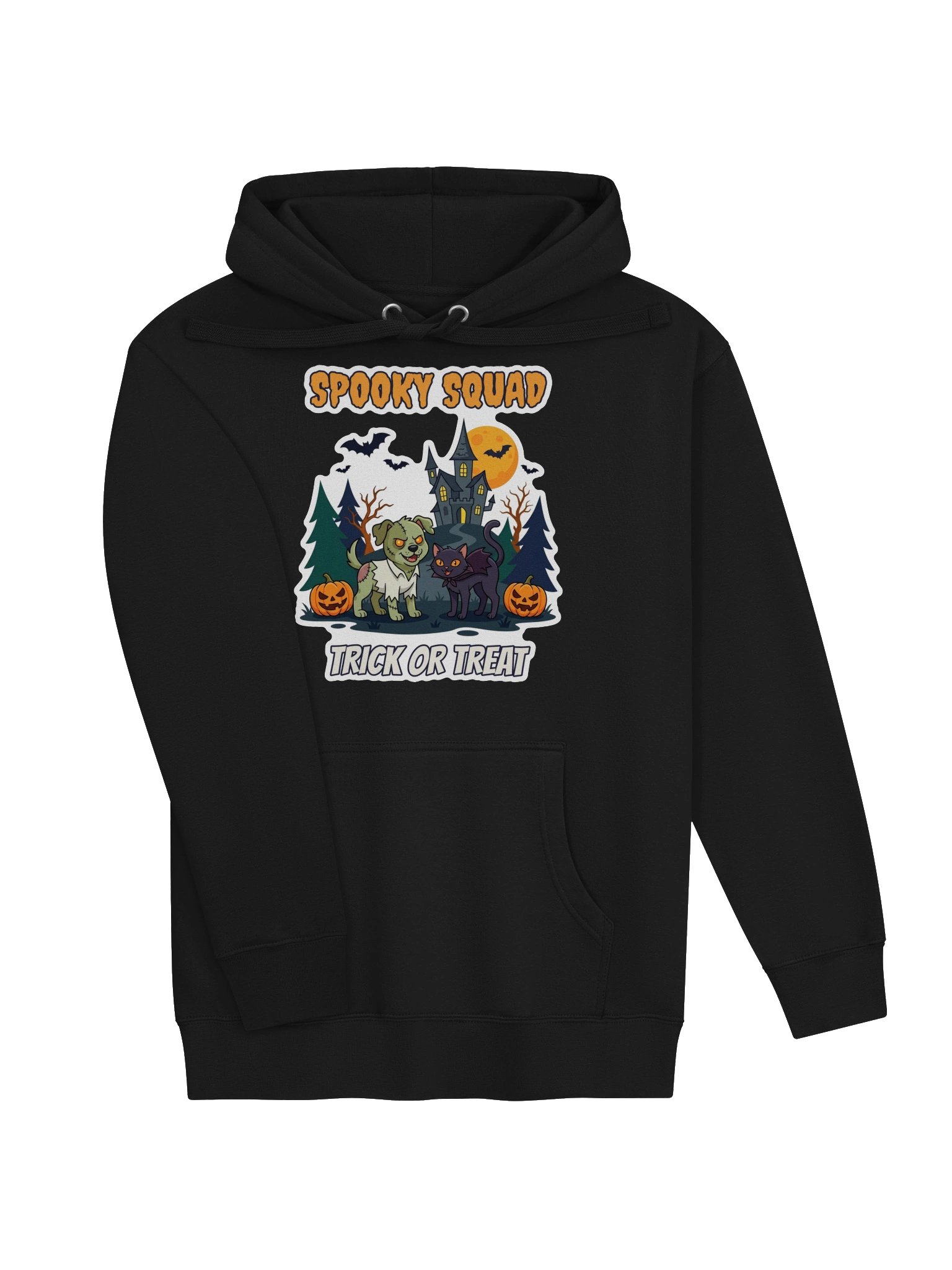 Spooky Squad Halloween Hoodie – Zombie Dog & Vampire Cat Trick or Treat Hooded Sweatshirt, Cozy Pet Lover Fall Gift product image (14)