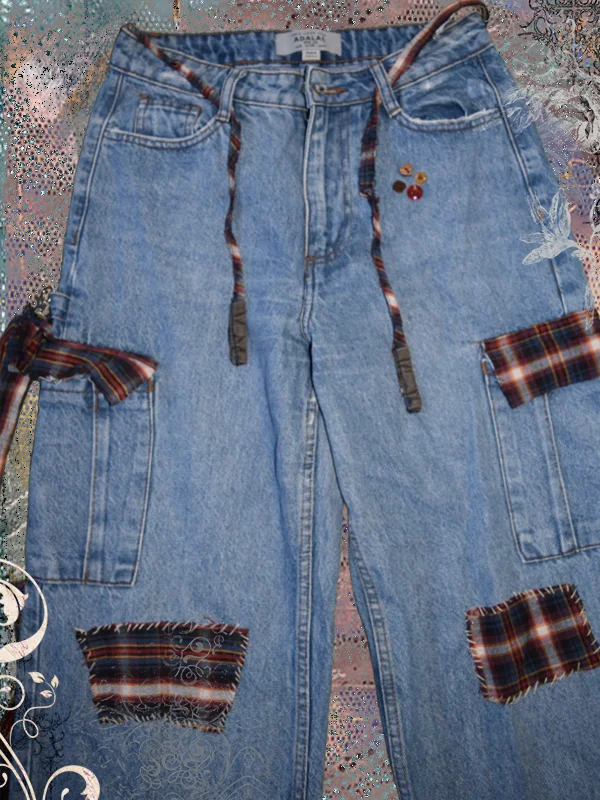 Plaid Patchwork Jeans product image (6)