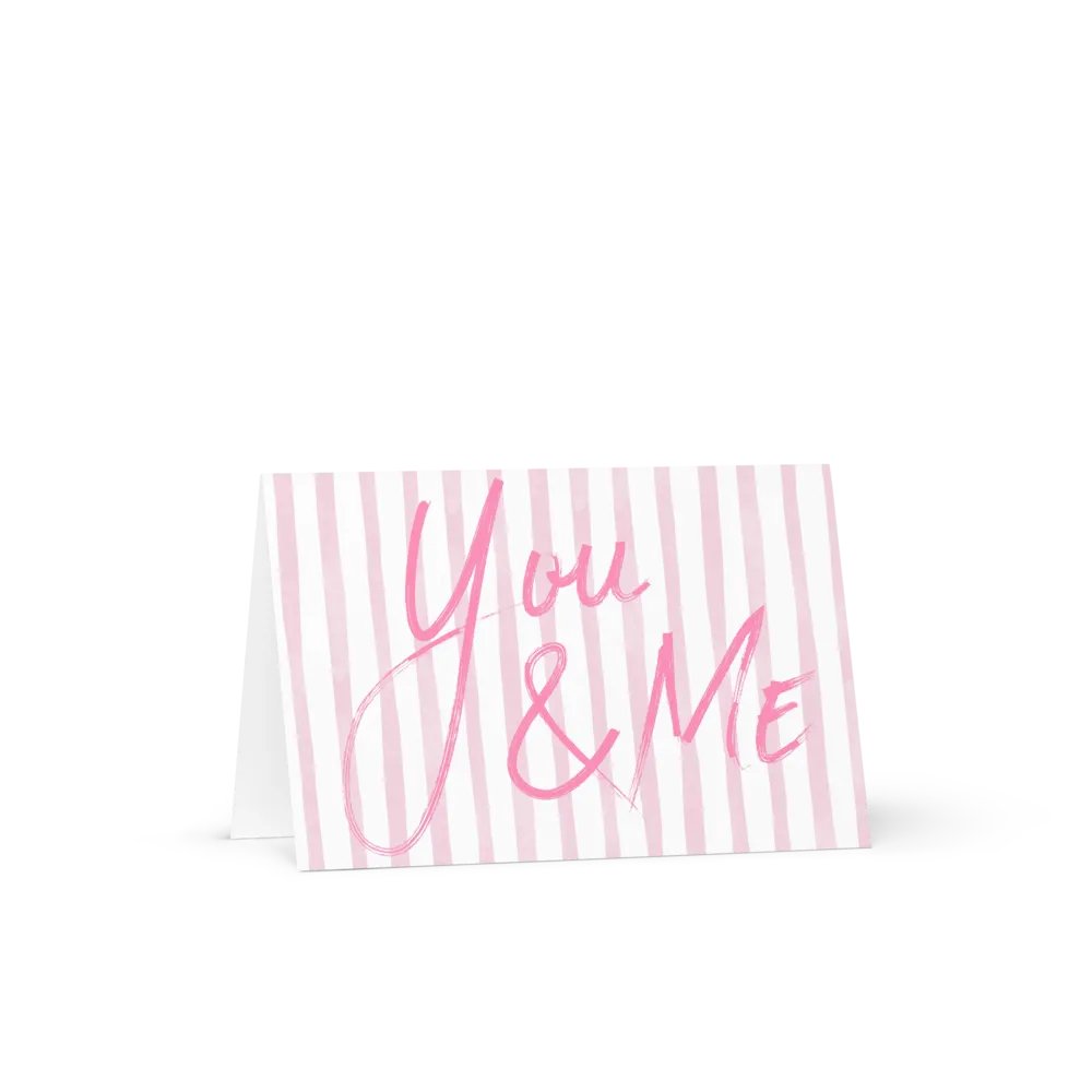 Whimsical Pink Stripe Couple's Valentine Card product image (6)