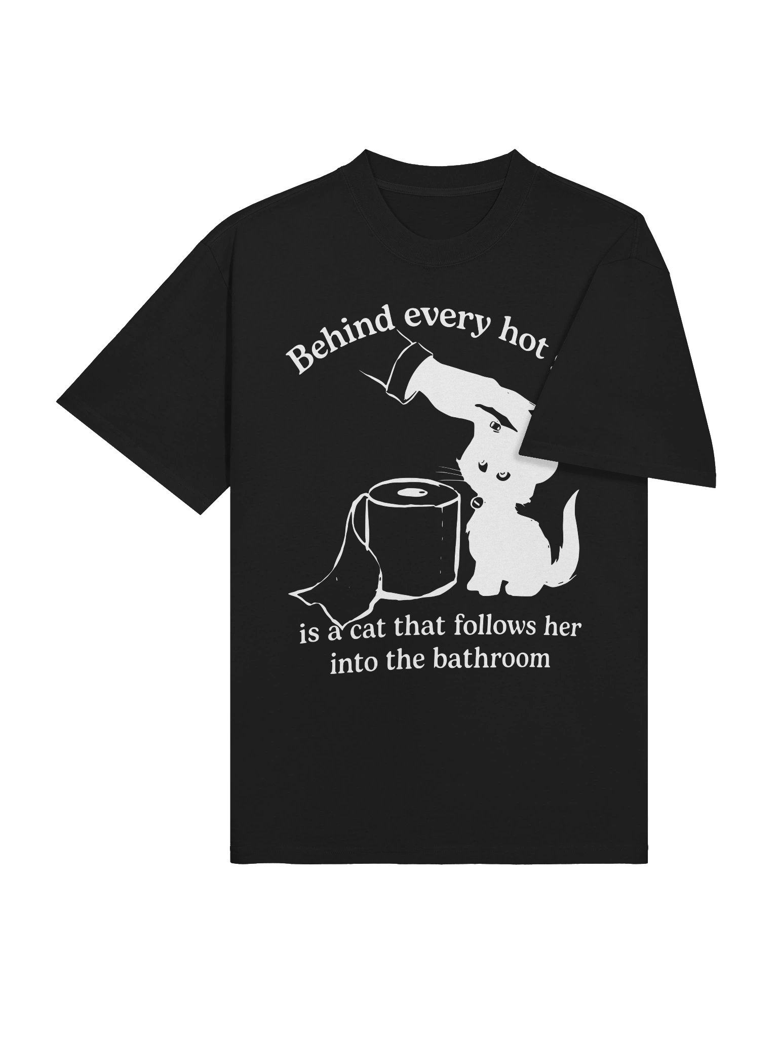 Behind Every Hot Girl Is a Cat Graphic T-Shirt product image (4)