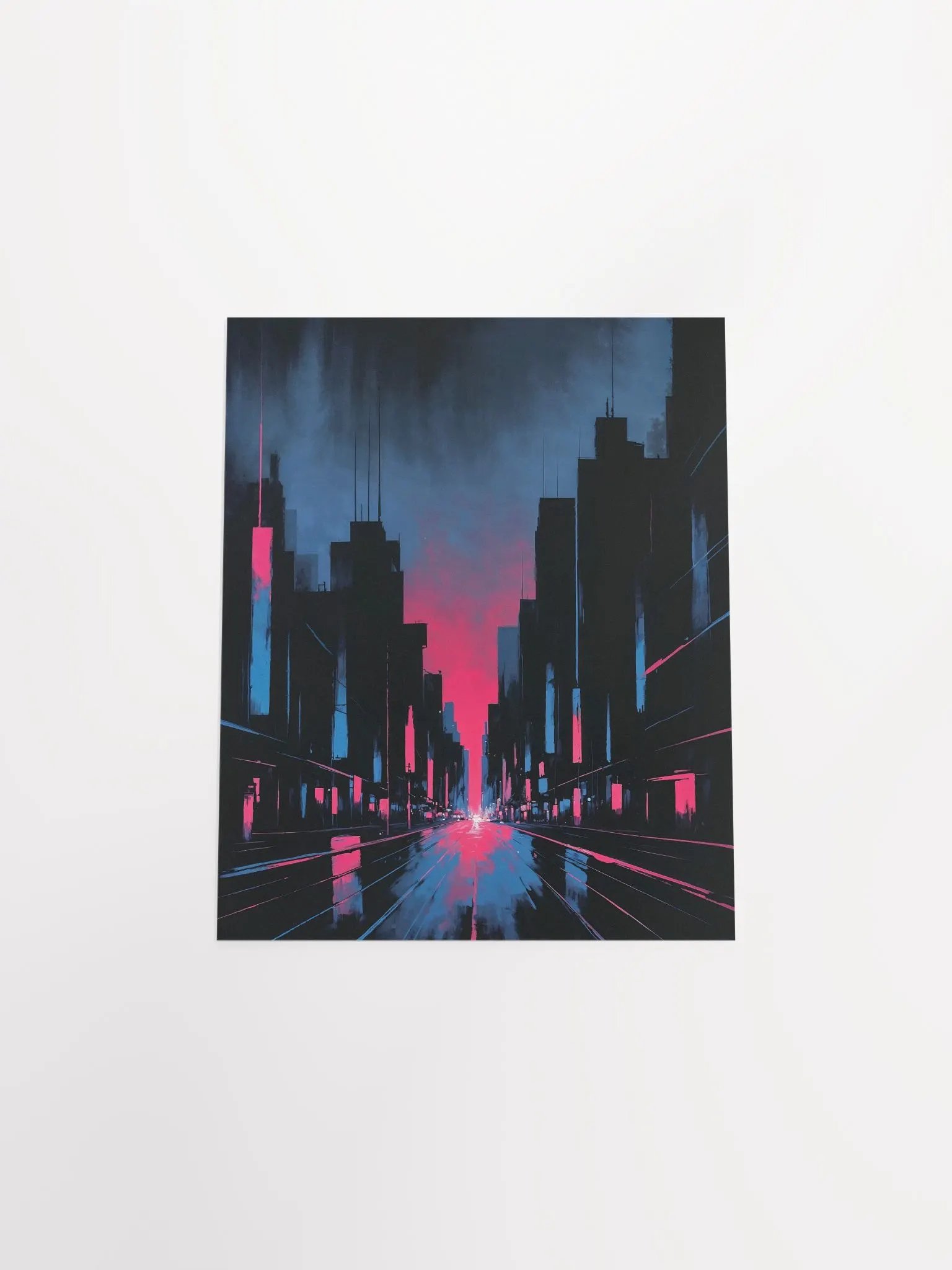 Crimson Nights Cityscape Poster product image (30)