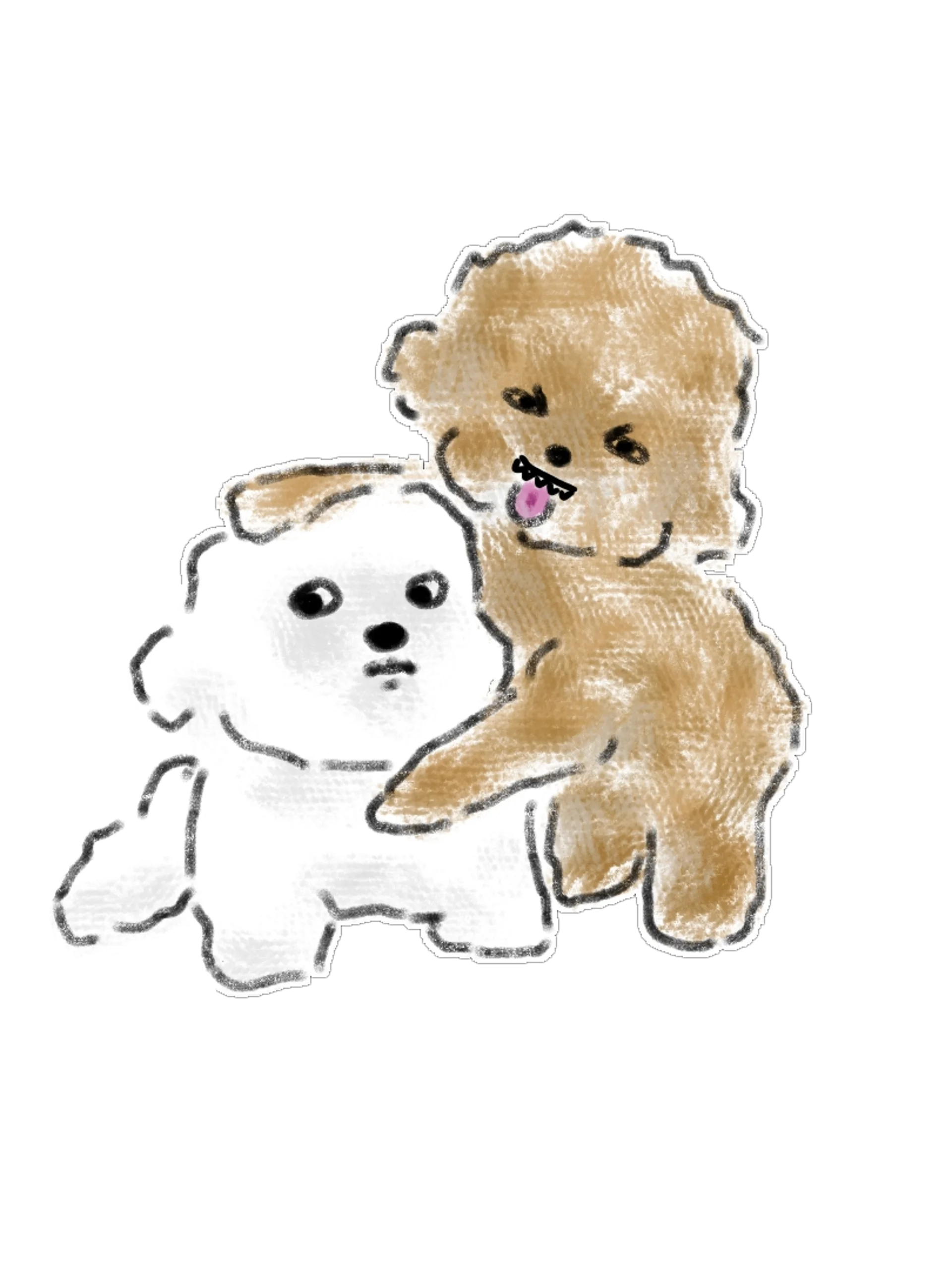 15 Hand-Drawn Dog Pairs PNG Clipart Bundle product image (7)