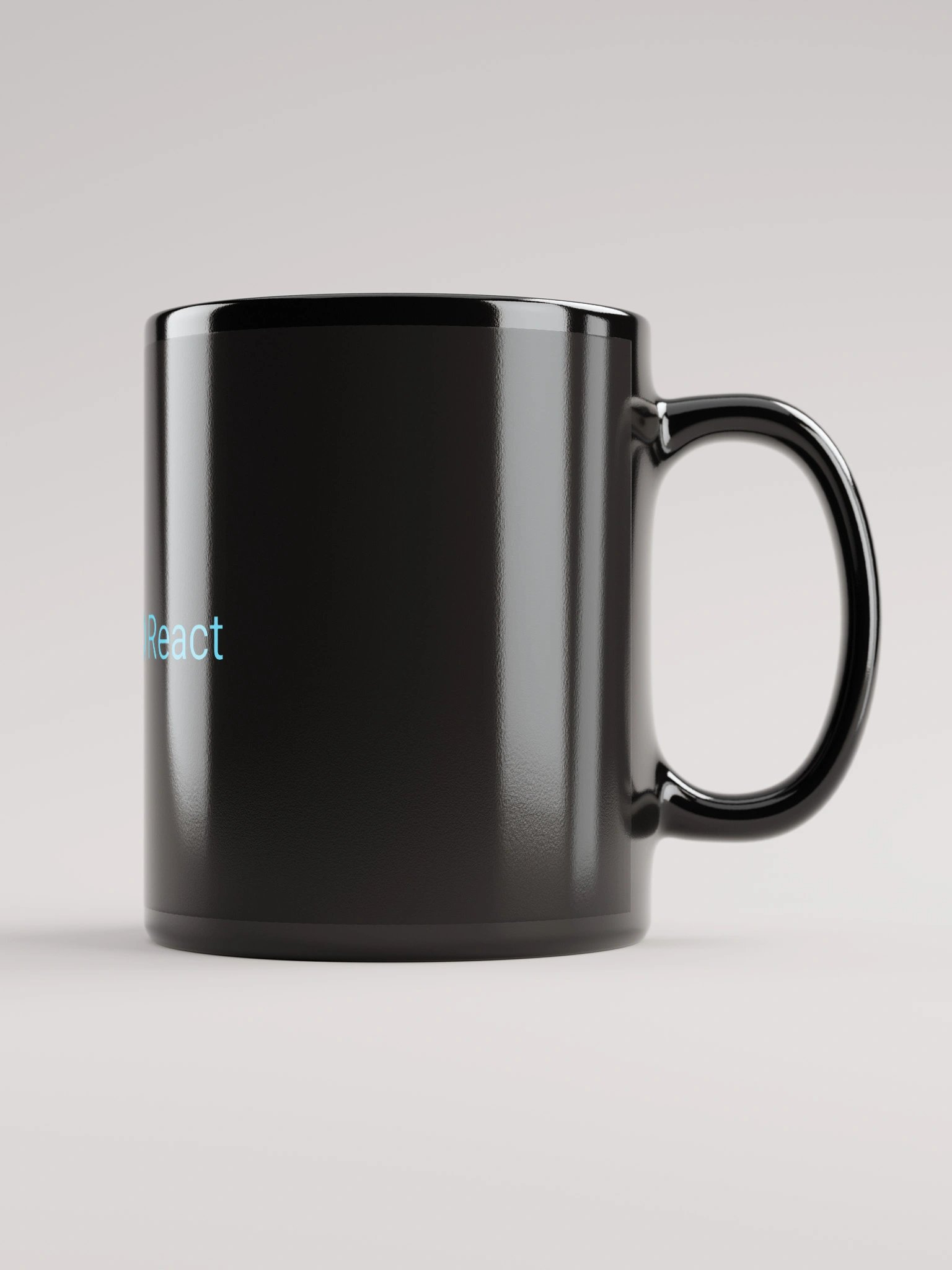 I love React Black Mug product image (1)