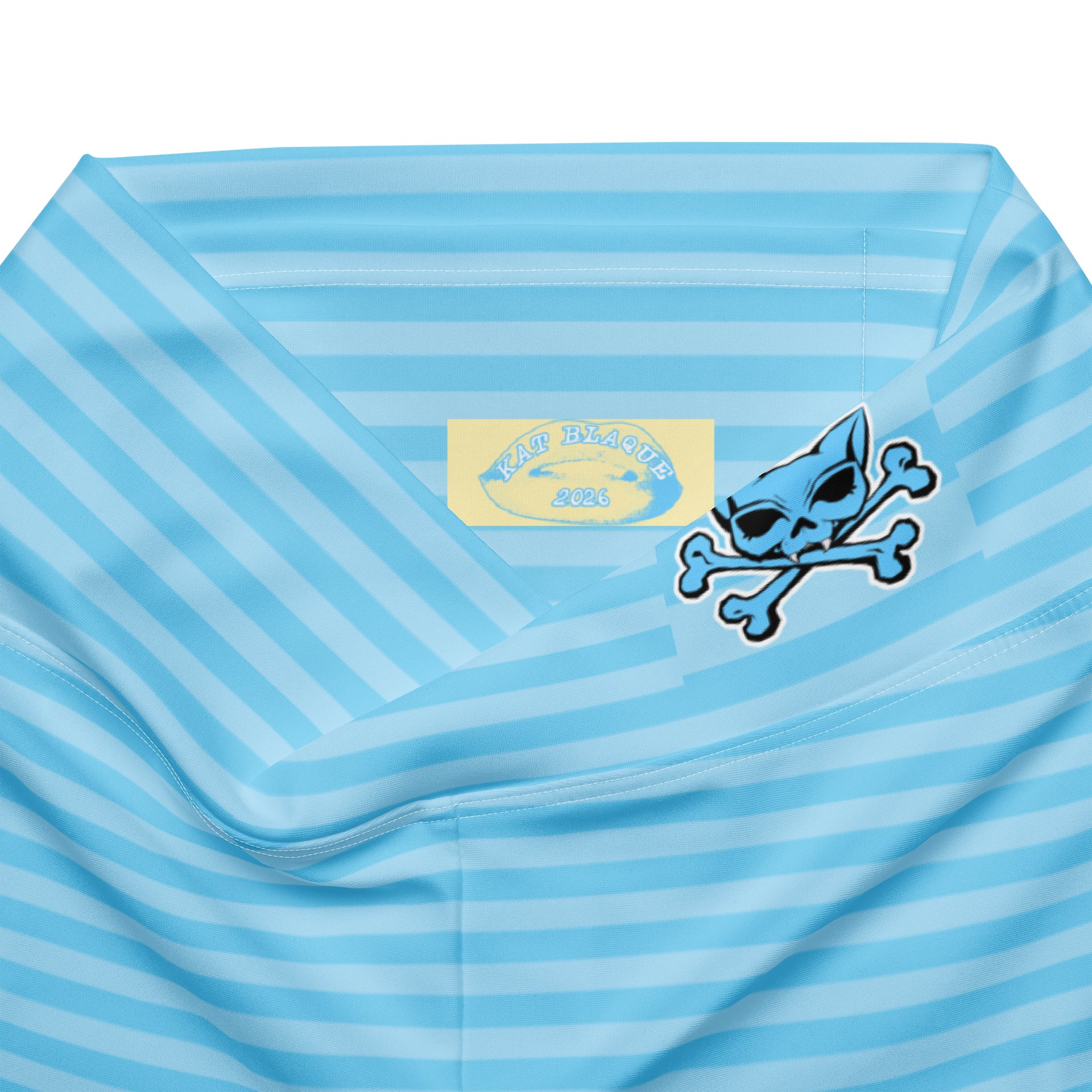 Light Blue Stripped Kat Skull Flares product image (7)