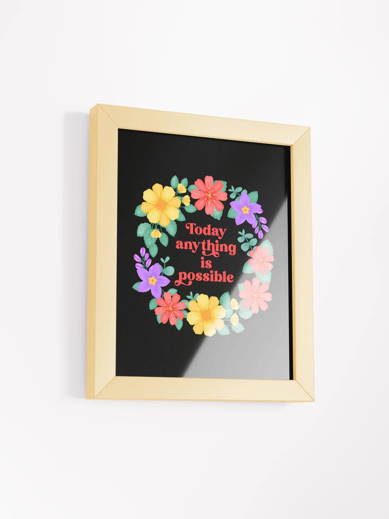 Today anything is possible - Motivational Wall Art Black product image (2)