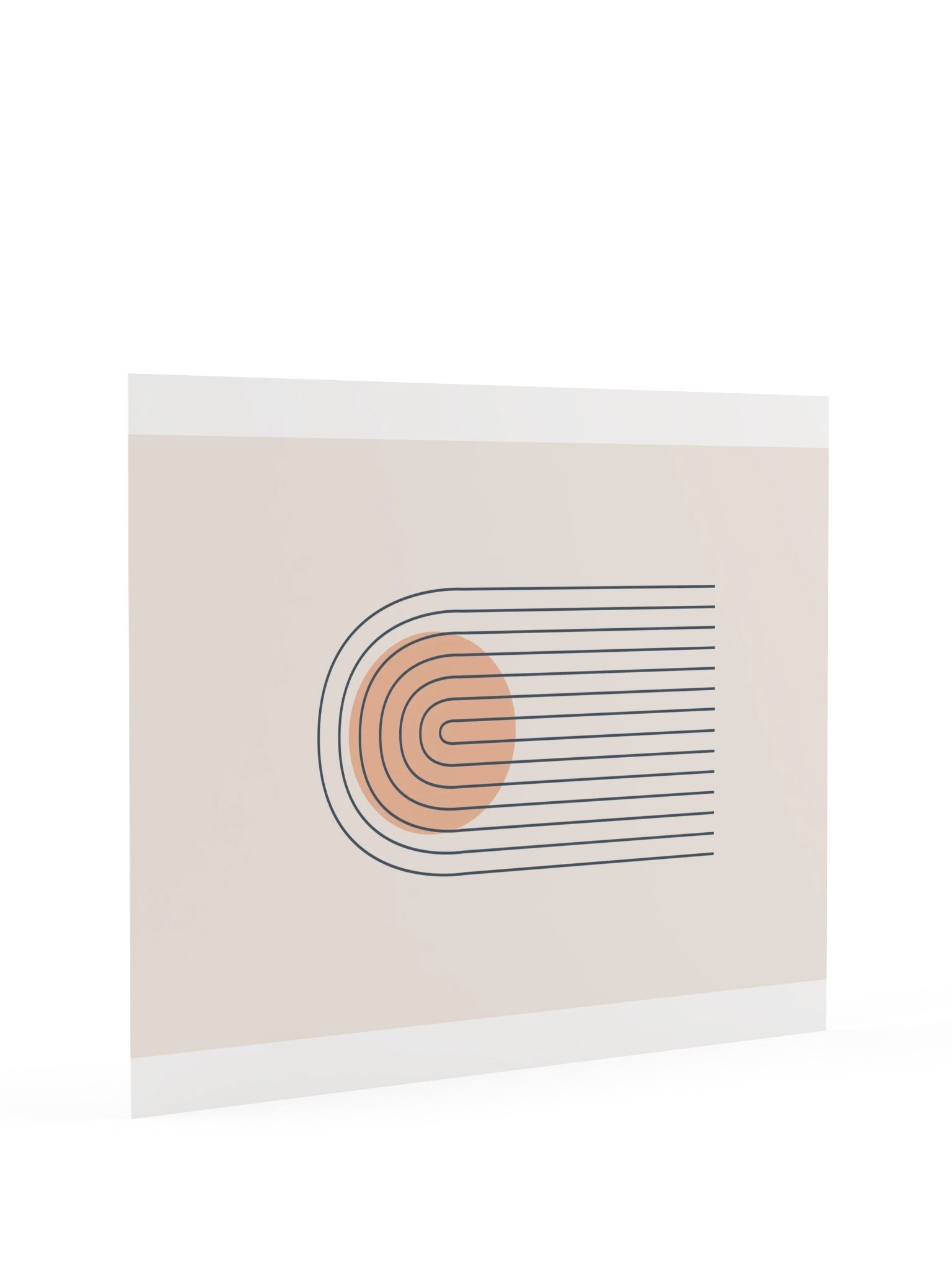 Dusty Blue Line Arch Print | Peach Bathroom Wall Art product image (9)