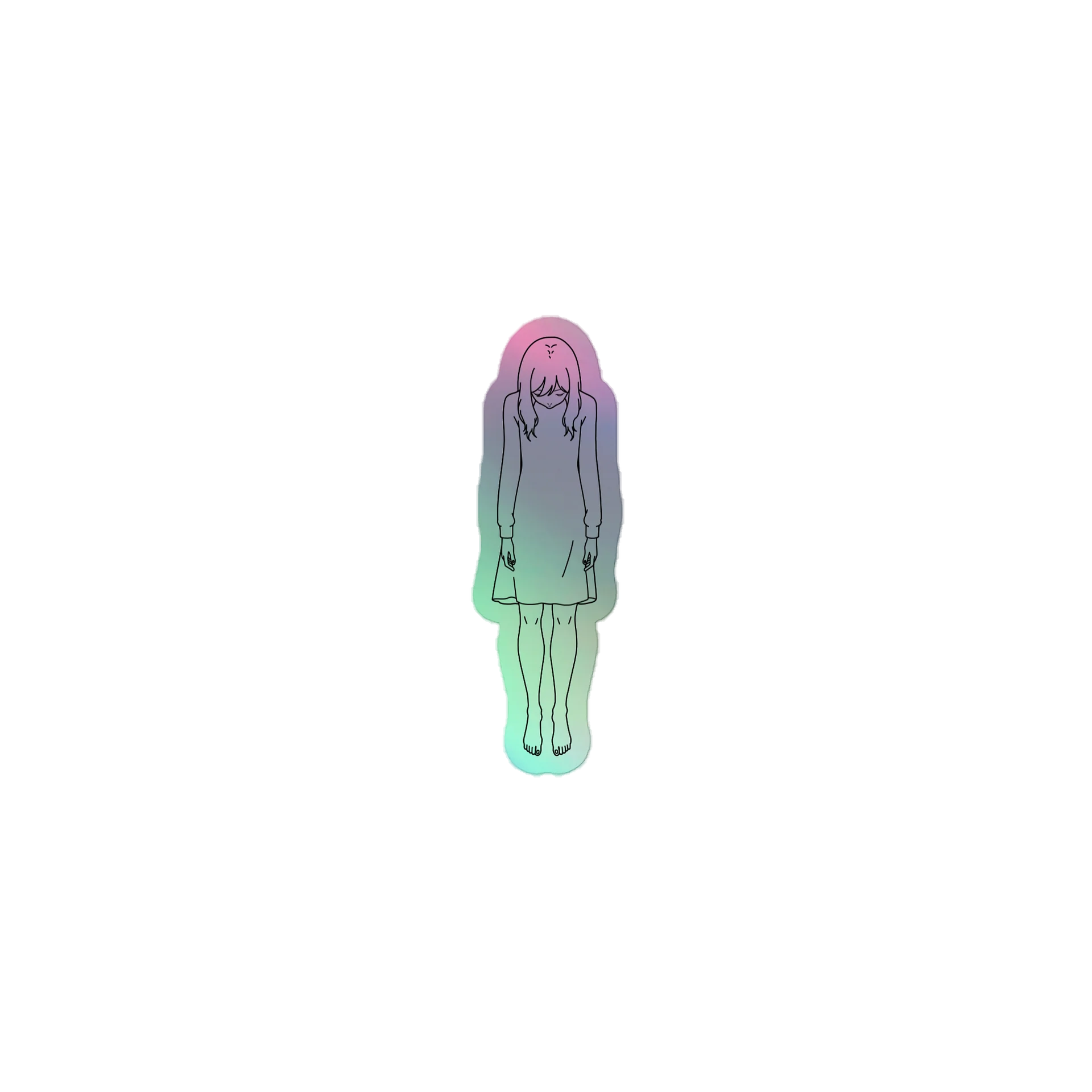 Floating Girl Holographic Sticker product image (1)